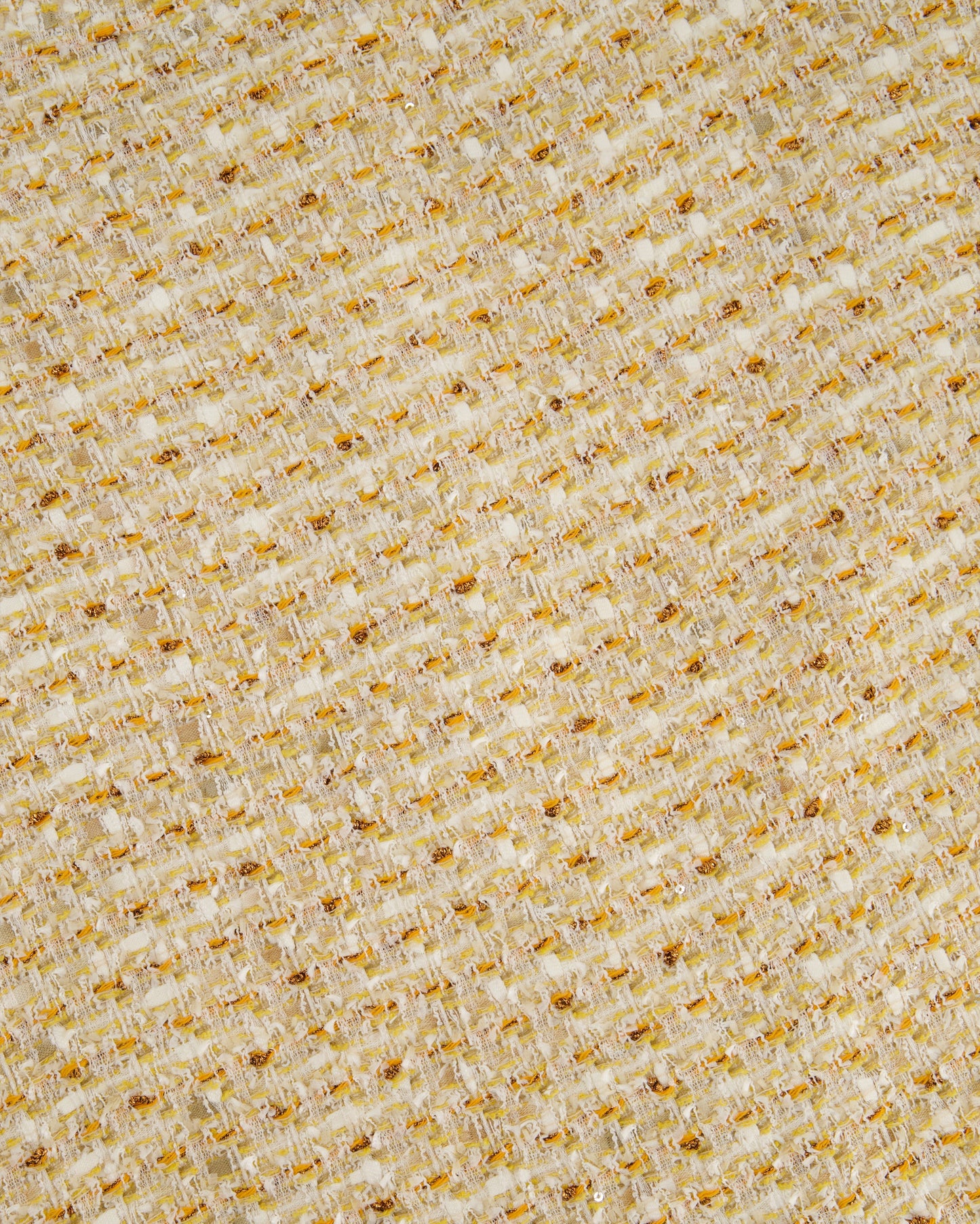 Alessandra Rich Beige, Yellow and Orange Tweed Midi Skirt Size IT 40 (UK 8)