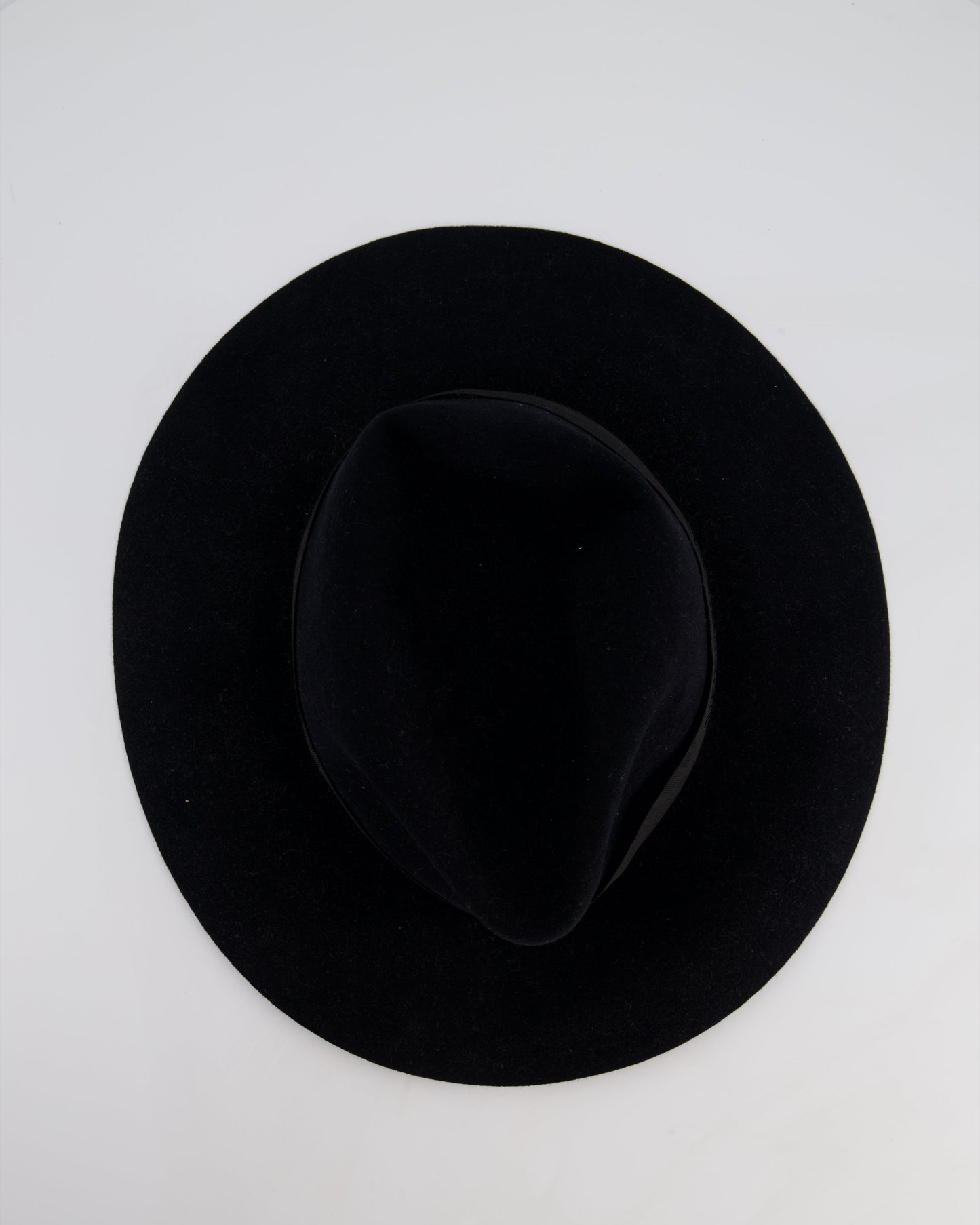 Christian Dior Black Wool Panama Hat with Logo Ribbon Detail Size 57