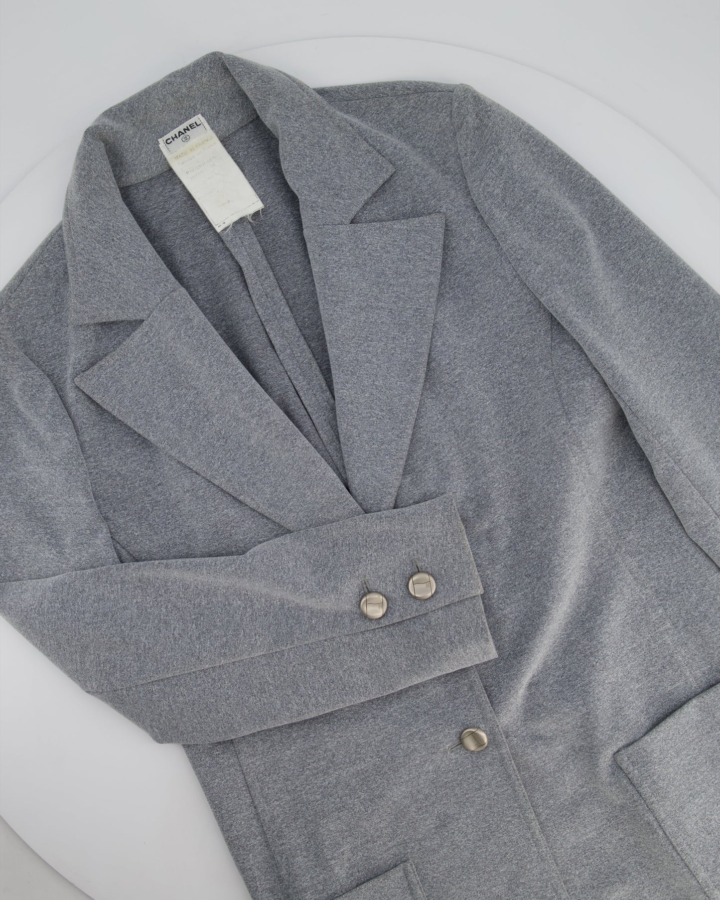 Chanel 98/A Grey Single Breasted Blazer Size FR 38 (UK 10)