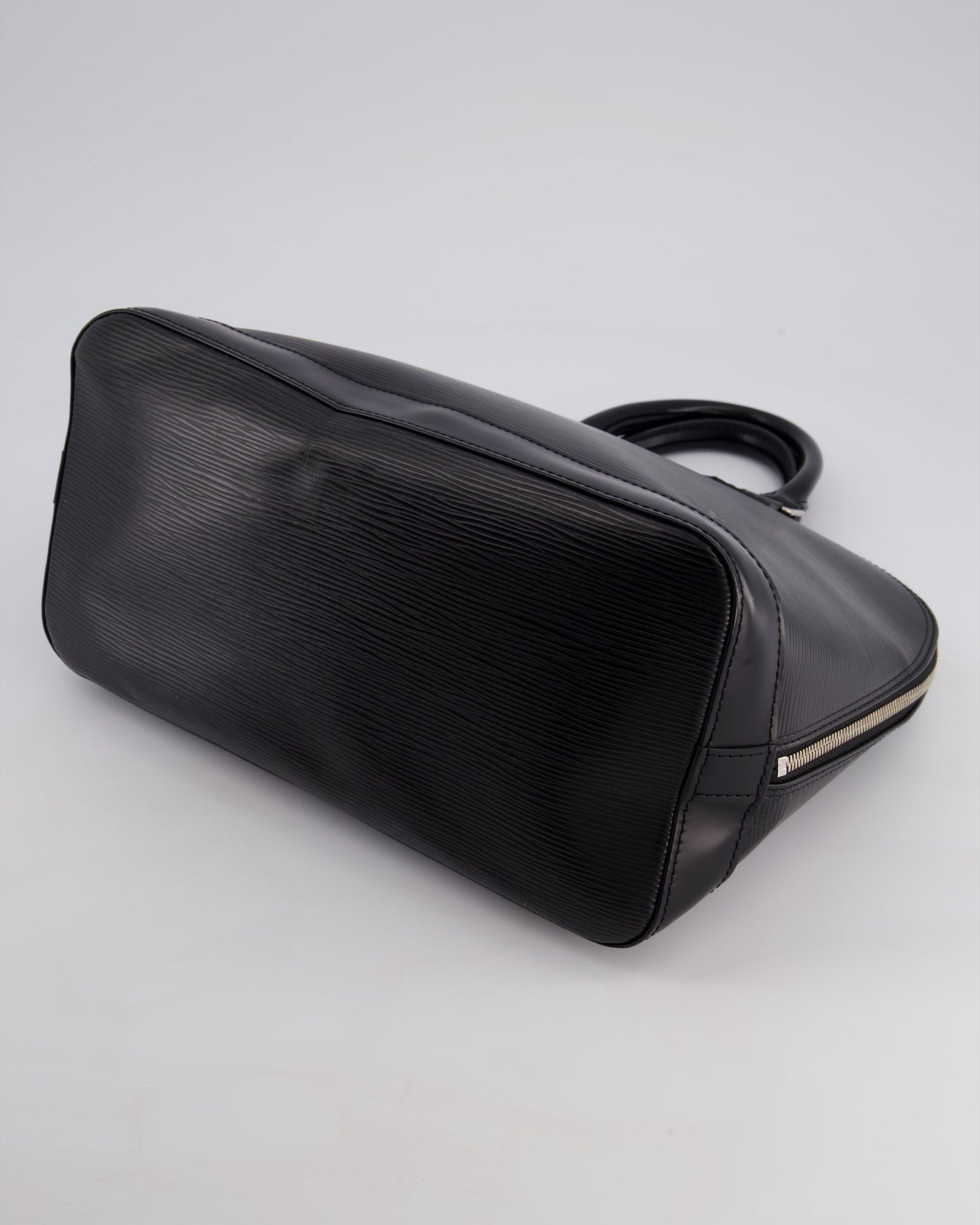Louis Vuitton Alma PM Bag in Black Epi Leather with Silver Hardware