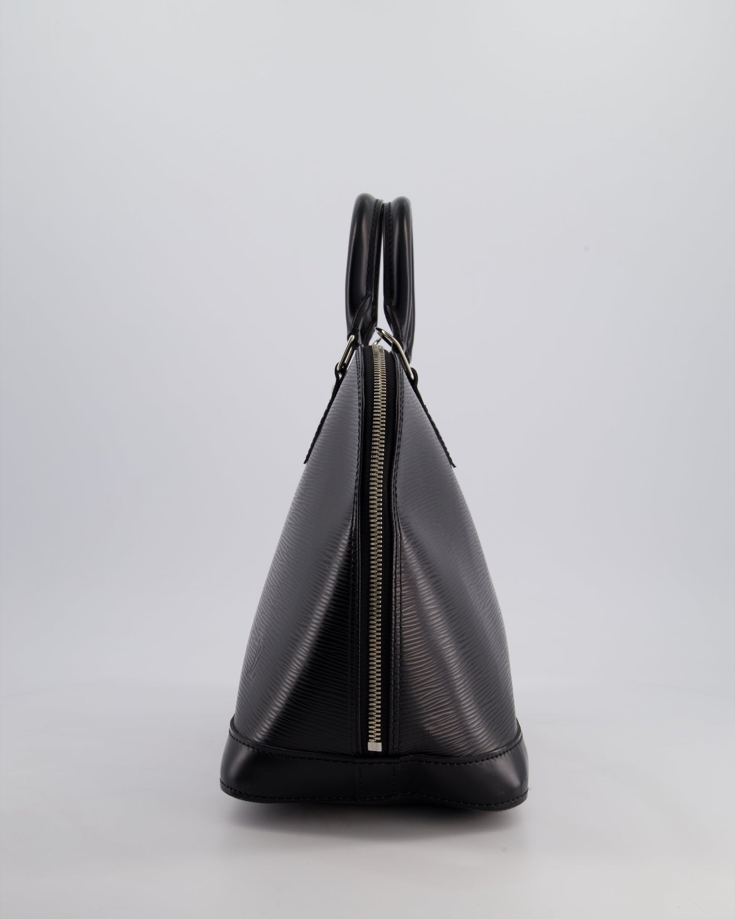 Louis Vuitton Alma PM Bag in Black Epi Leather with Silver Hardware