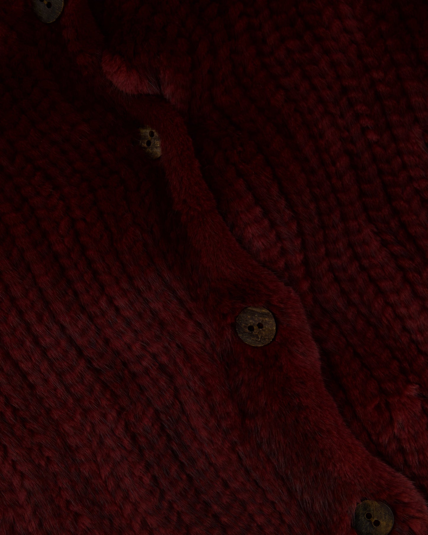 Christian Dior By John Galliano Burgundy Mink Long Sleeve Button Down Jumper with High Neck Size FR 38 (UK 10)