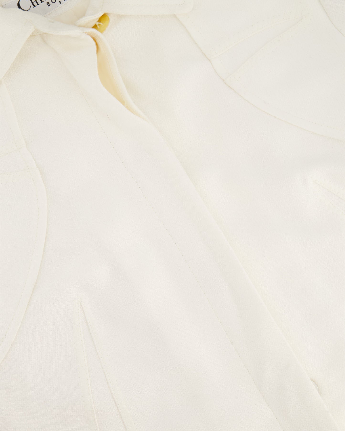 Christian Dior Cream   John Galliano Long Line Coat with Monogram Lining Detail Size FR 38 (UK 10)