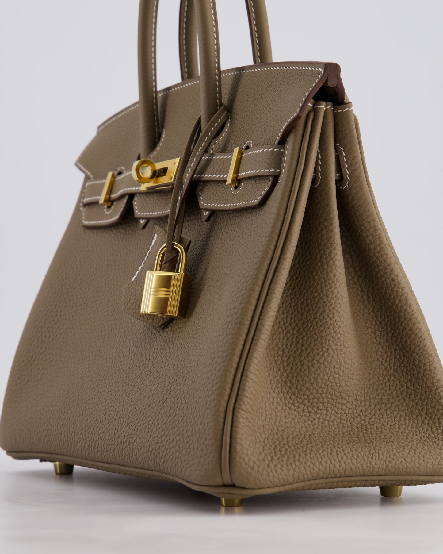 Hermès Birkin Retourne 25cm Bag in Etoupe Togo Leather with Gold Hardware