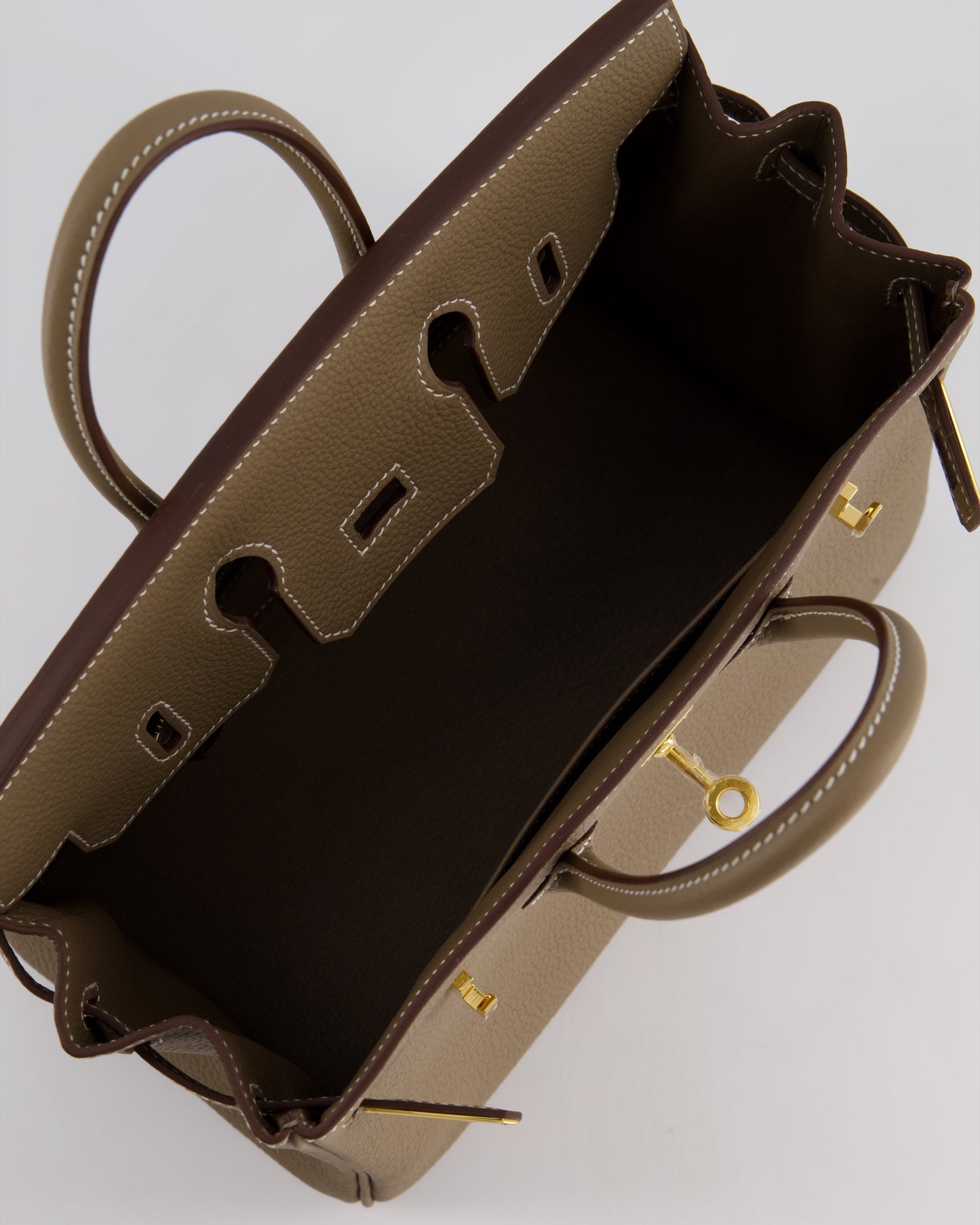 Hermès Birkin Retourne 25cm Bag in Etoupe Togo Leather with Gold Hardware