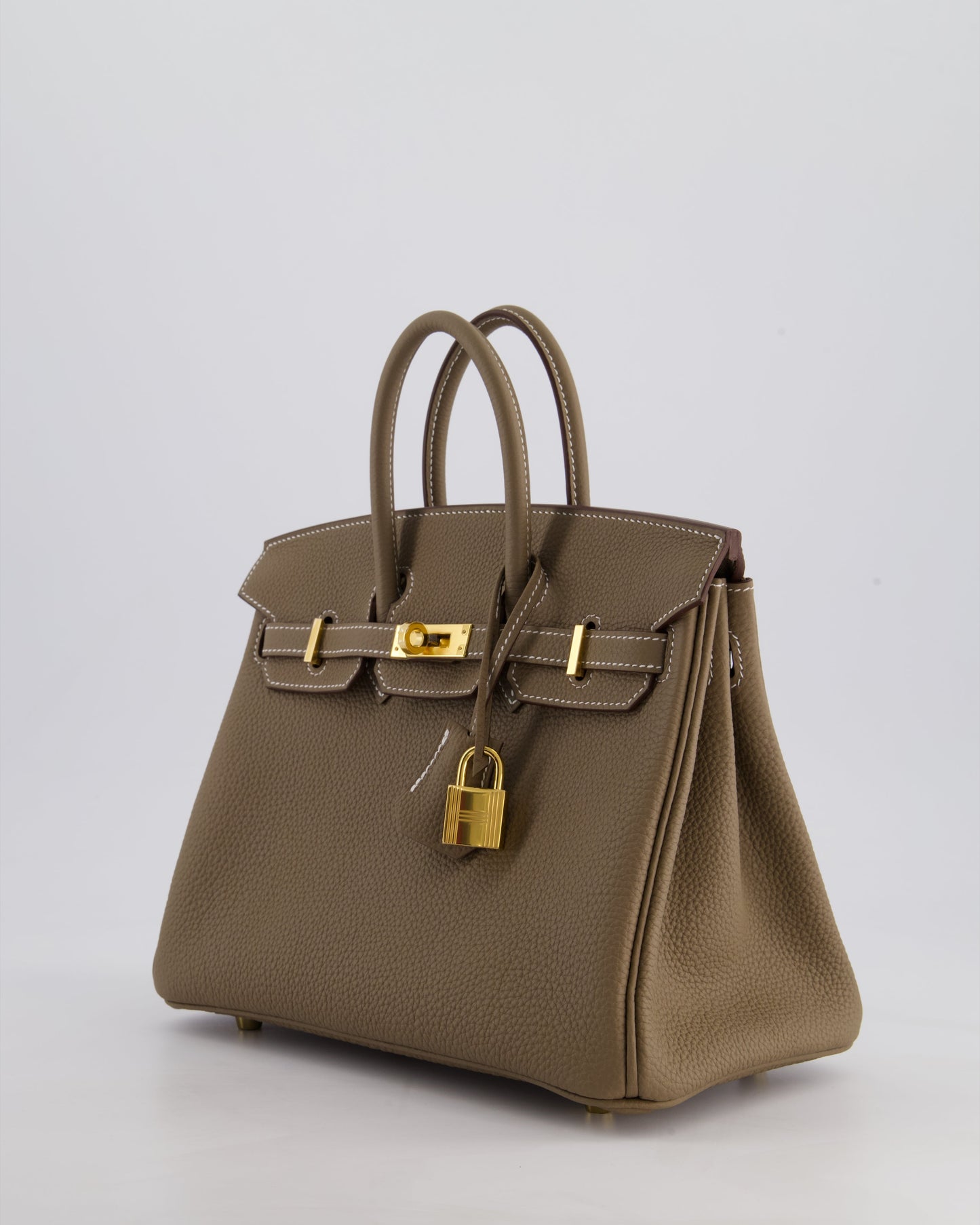 Hermès Birkin Retourne 25cm Bag in Etoupe Togo Leather with Gold Hardware