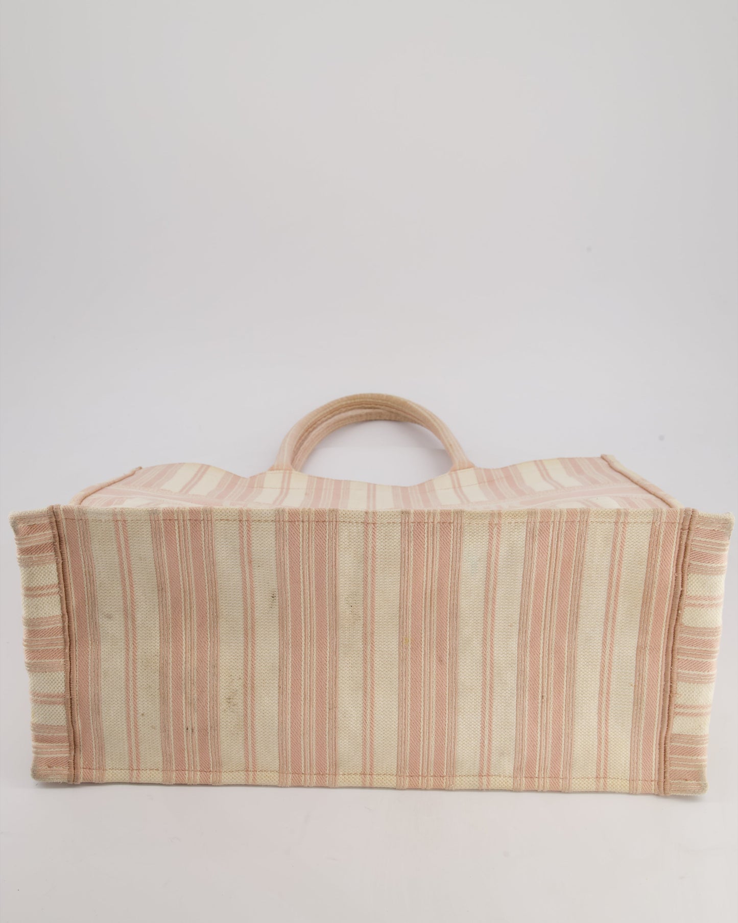 *FIRE PRICE* Christian Baby Pink and Cream Stripe St Tropez Canvas Large Book Tote Bag