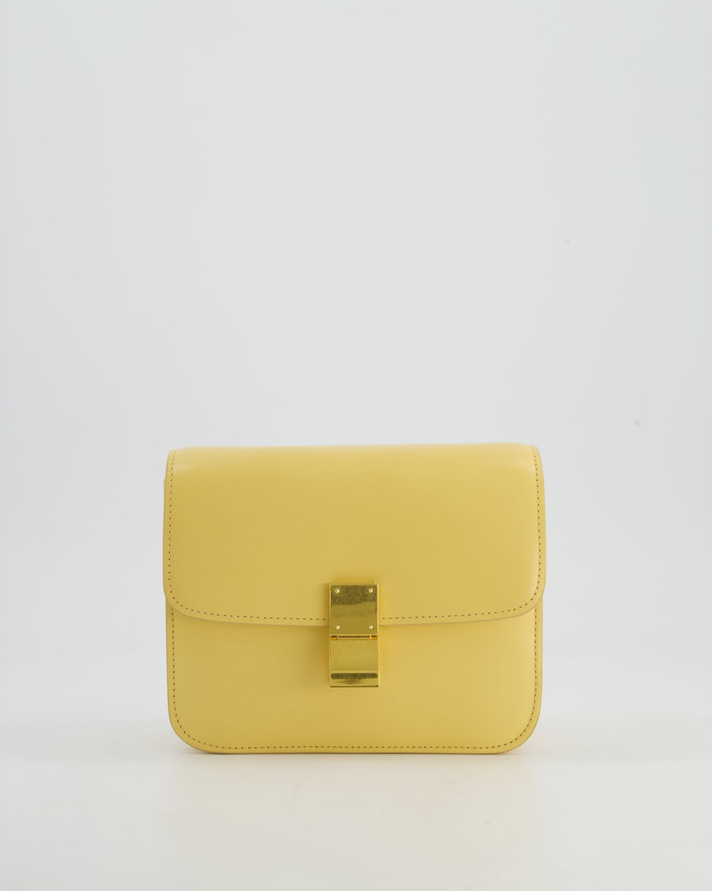CŽline Classic Box Small Bag in Pollen Calfskin with Gold Hardware