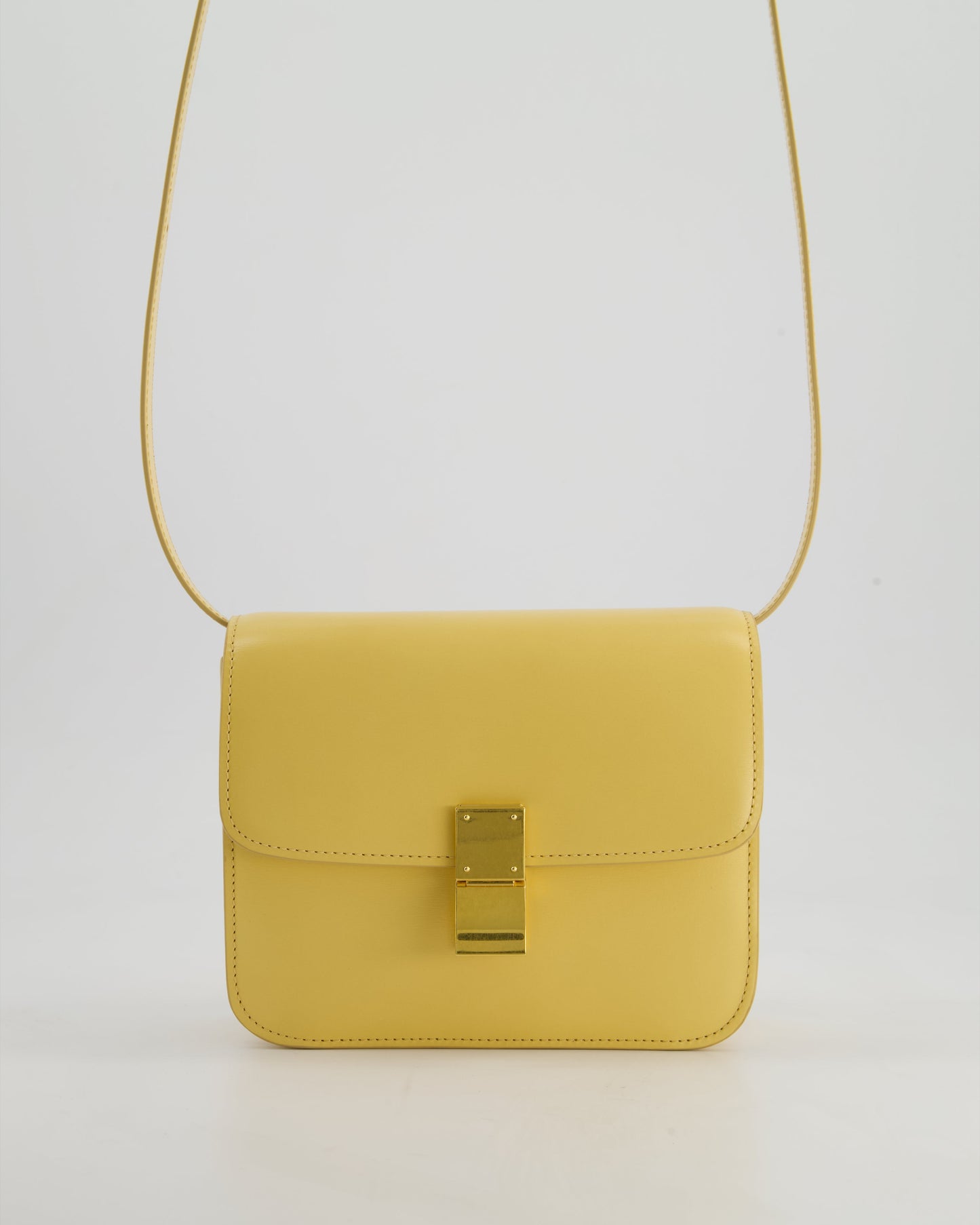 CŽline Classic Box Small Bag in Pollen Calfskin with Gold Hardware