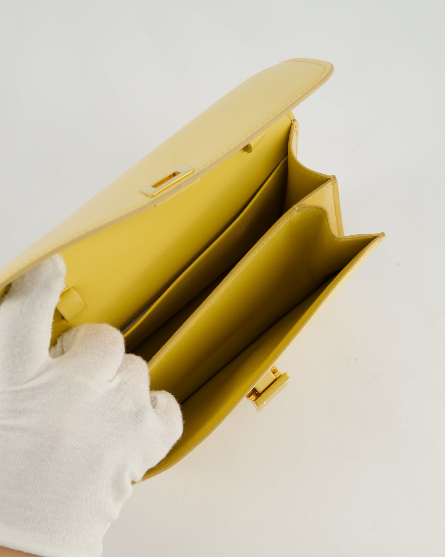 CŽline Classic Box Small Bag in Pollen Calfskin with Gold Hardware