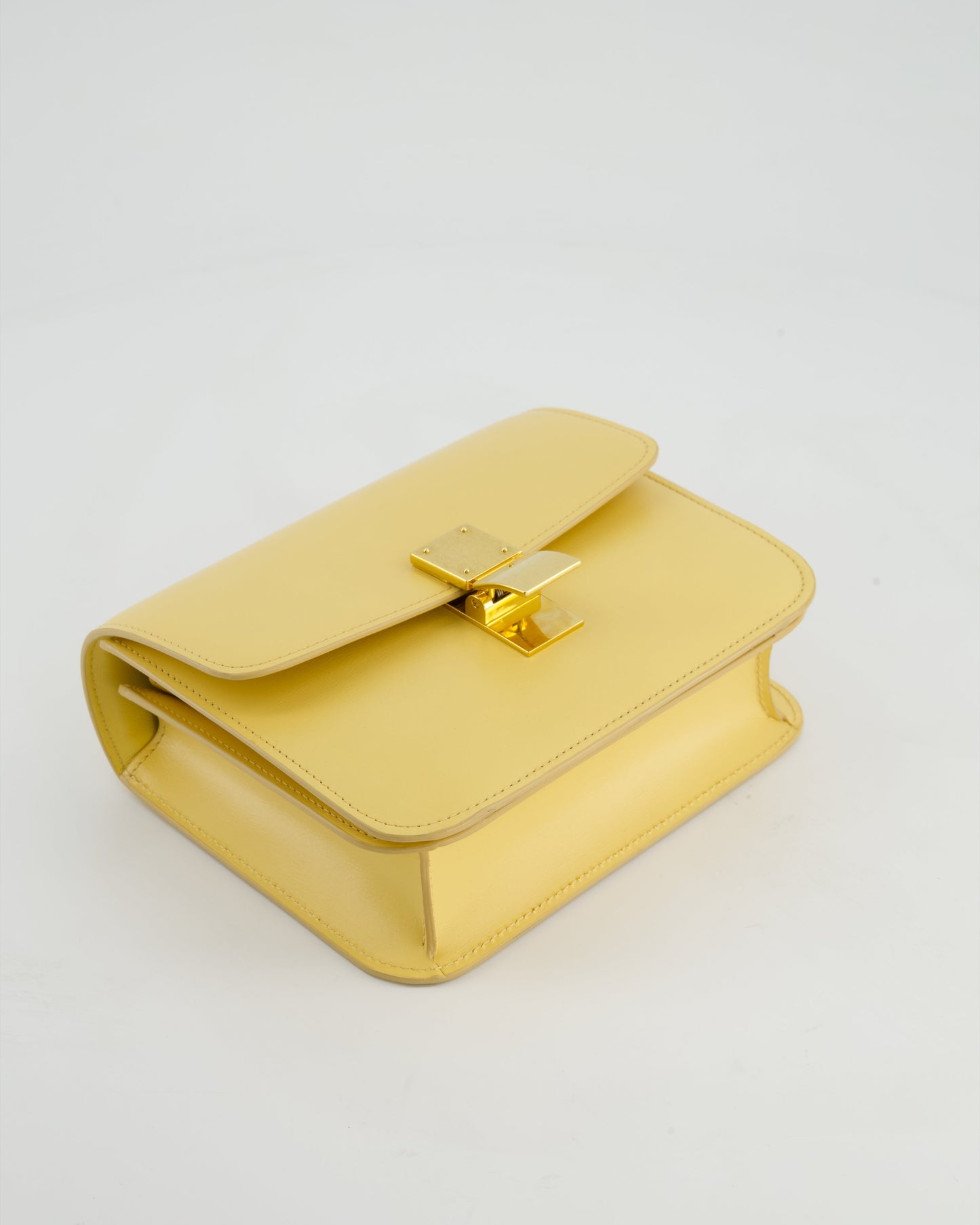 CŽline Classic Box Small Bag in Pollen Calfskin with Gold Hardware