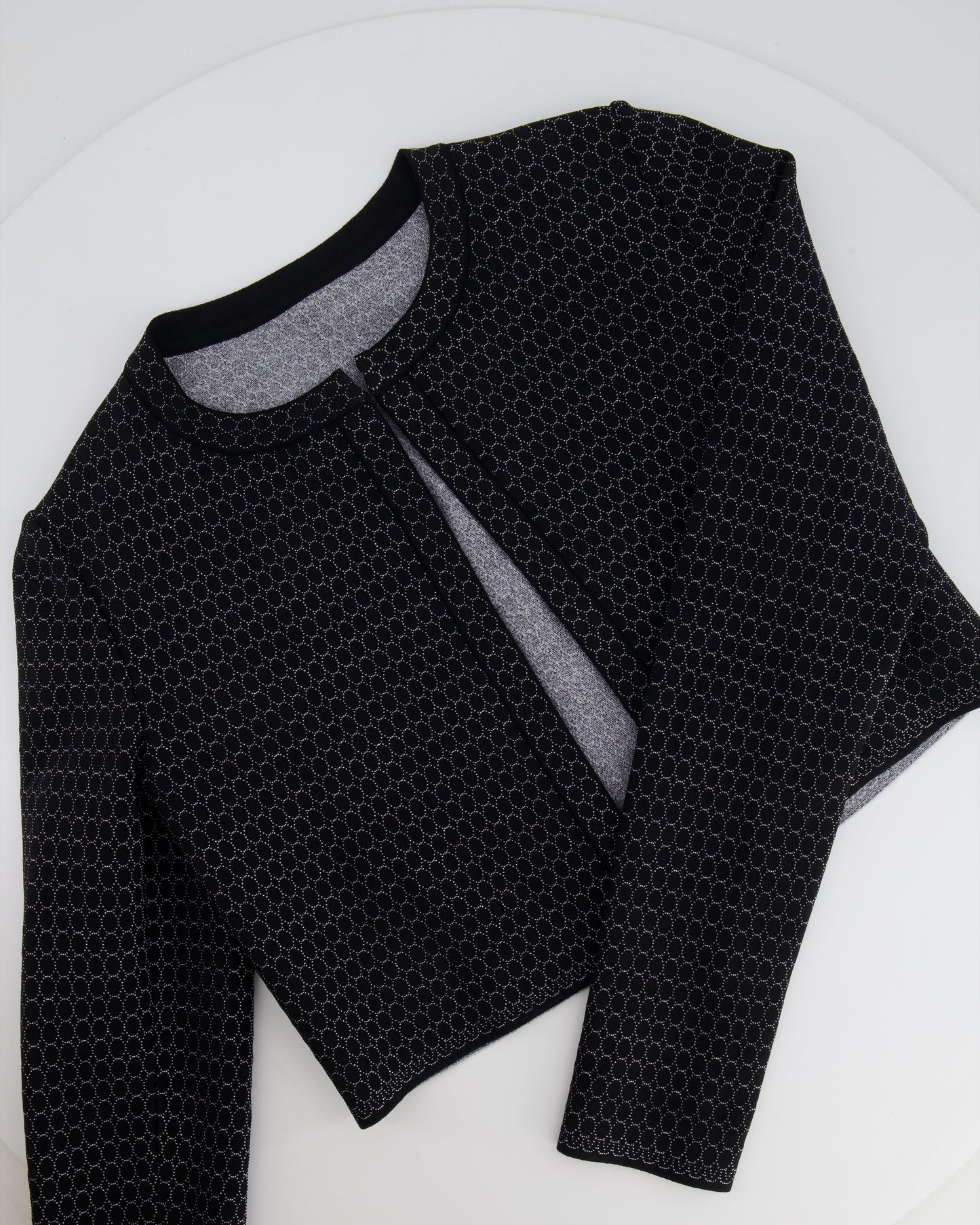 Alaia Black and Silver Embellished Cropped Cardigan Size FR 38 (UK 10)