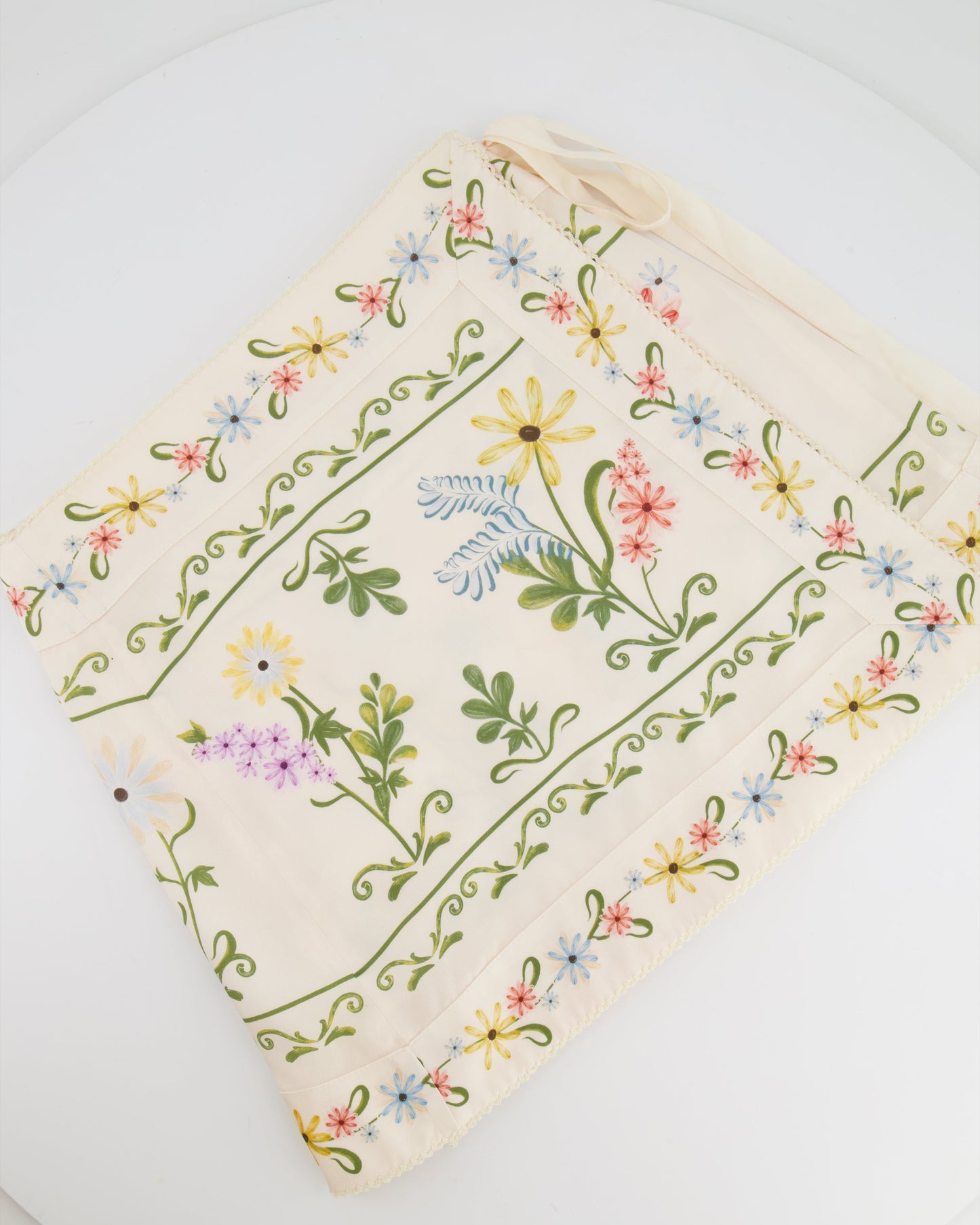 Agua Bendita Cream Wrap Mini Skirt with Flower Print Details Size XS/S (UK 6/8) RRP £210