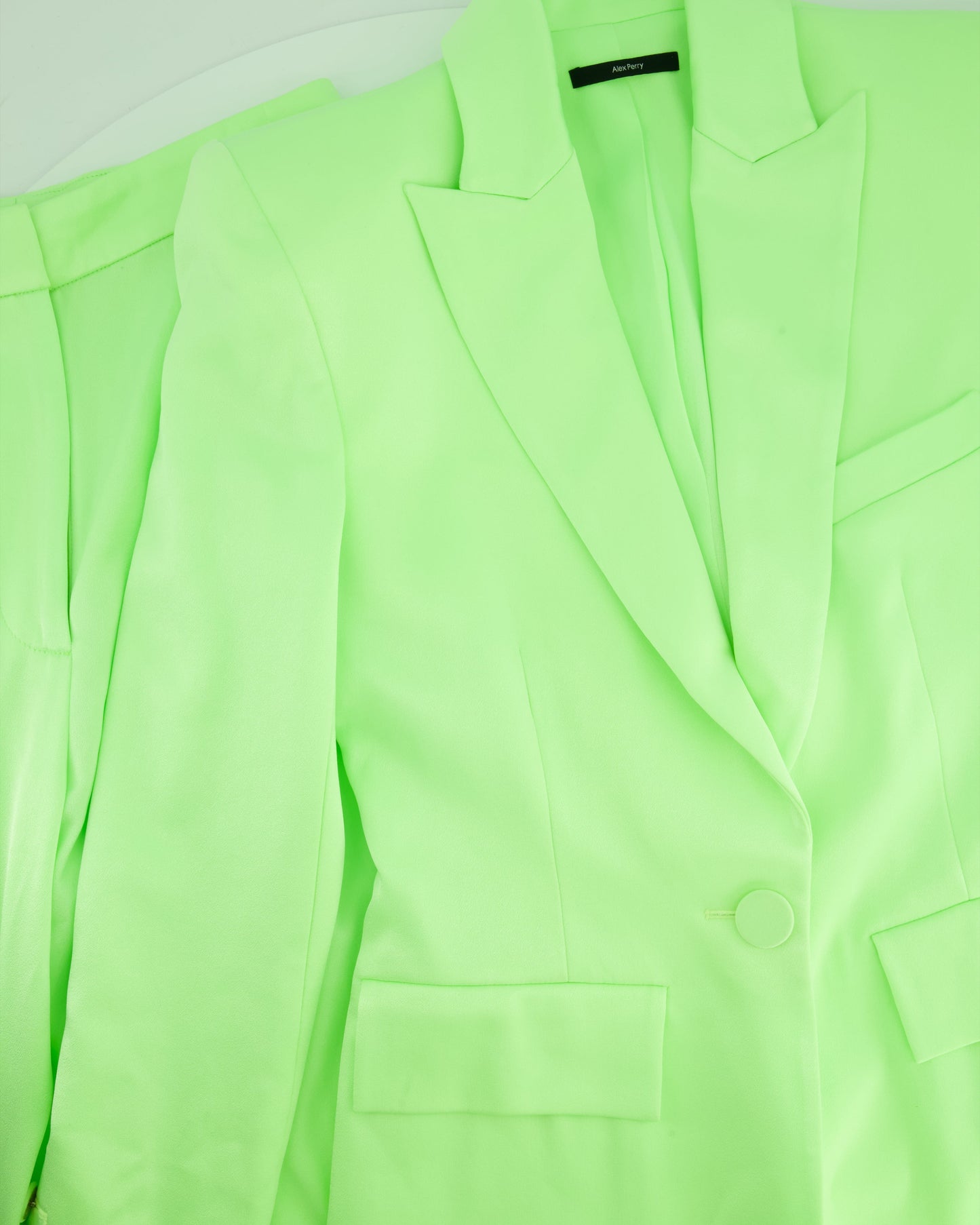 Alex Perry Neon Green Blazer and Tailored Wide Leg Tro rs Set Size UK 8