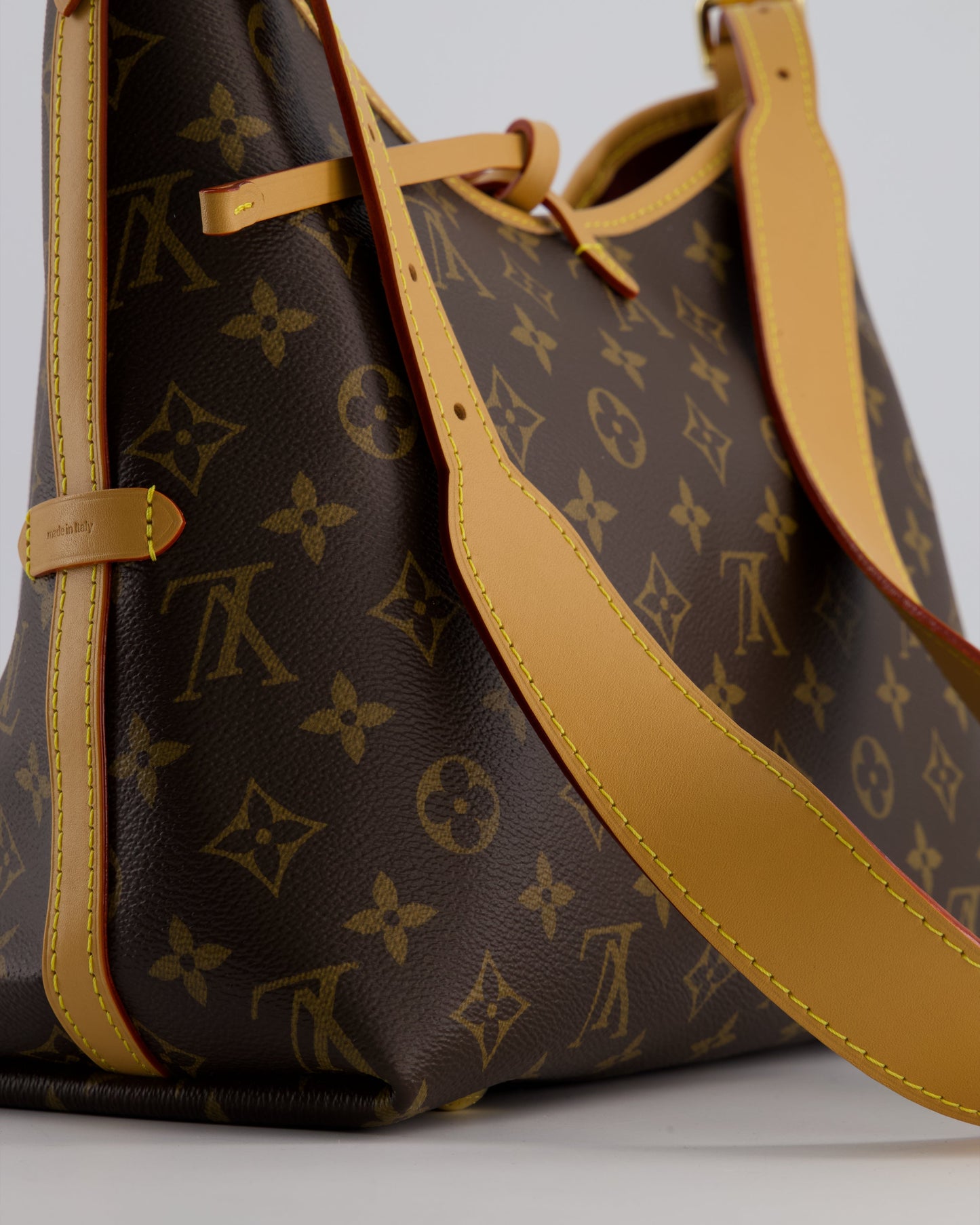 *BRAND NEW* Louis Vuitton Brown CarryAll PM Bag in Monogram Coated Canvas, Vacchetta Leather and Gold Hardware