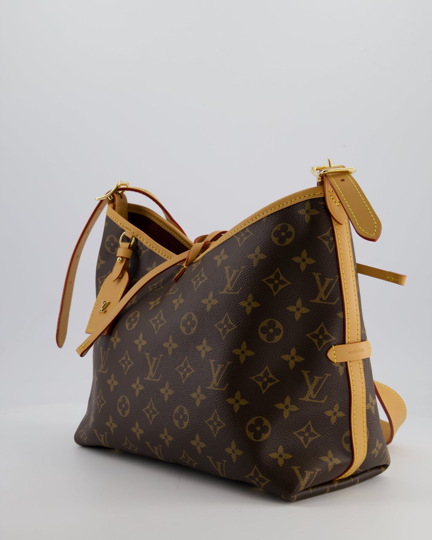 *BRAND NEW* Louis Vuitton Brown CarryAll PM Bag in Monogram Coated Canvas, Vacchetta Leather and Gold Hardware