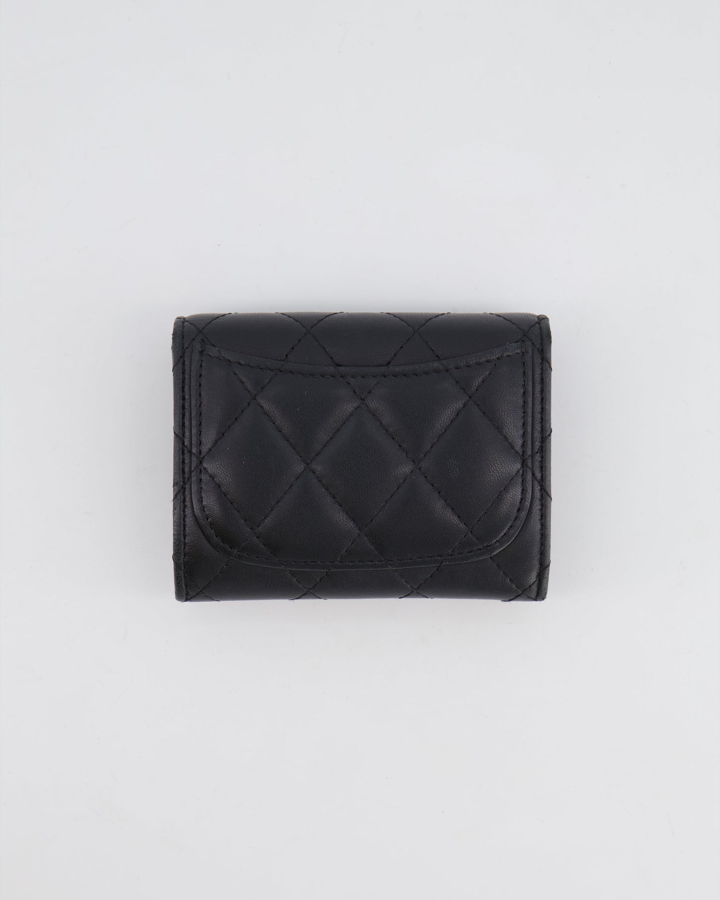 Chanel Black Coin Holder in Lambskin Leather with Champagne Gold CC Logo