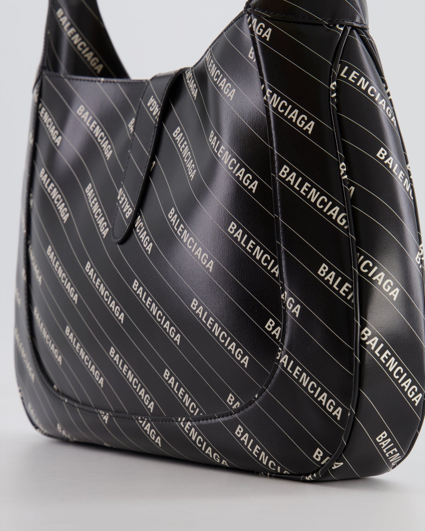 Gucci x Balenciaga Black and White Logo Jackie Large Bag with Gold Hardware RRP £3,090