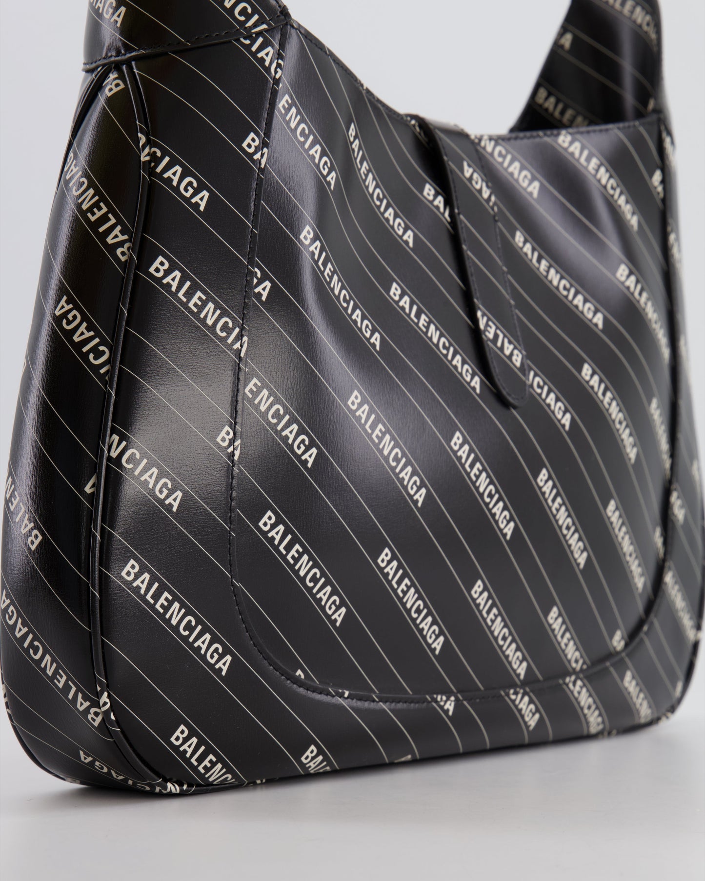 Gucci x Balenciaga Black and White Logo Jackie Large Bag with Gold Hardware RRP £3,090