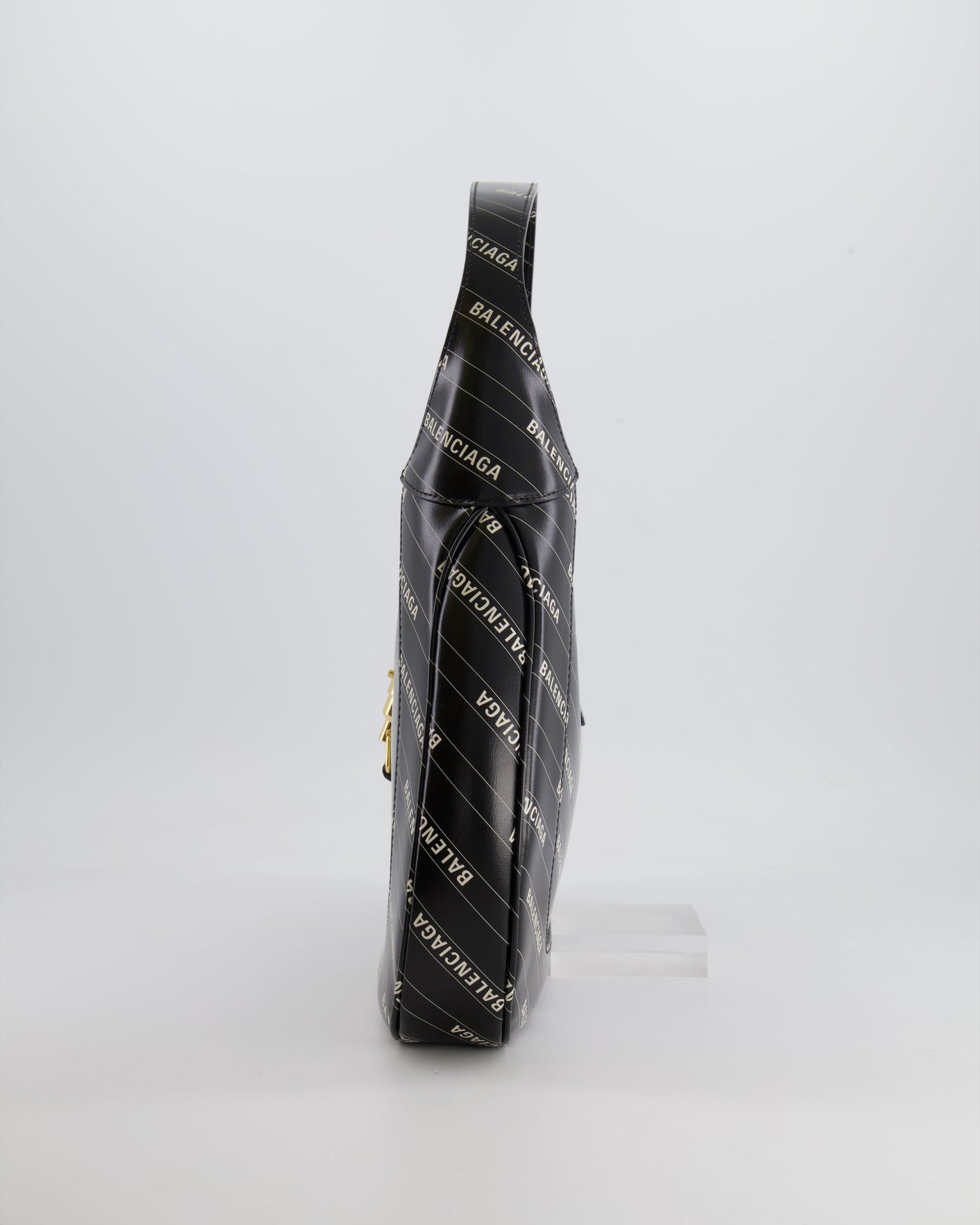 Gucci x Balenciaga Black and White Logo Jackie Large Bag with Gold Hardware RRP £3,090