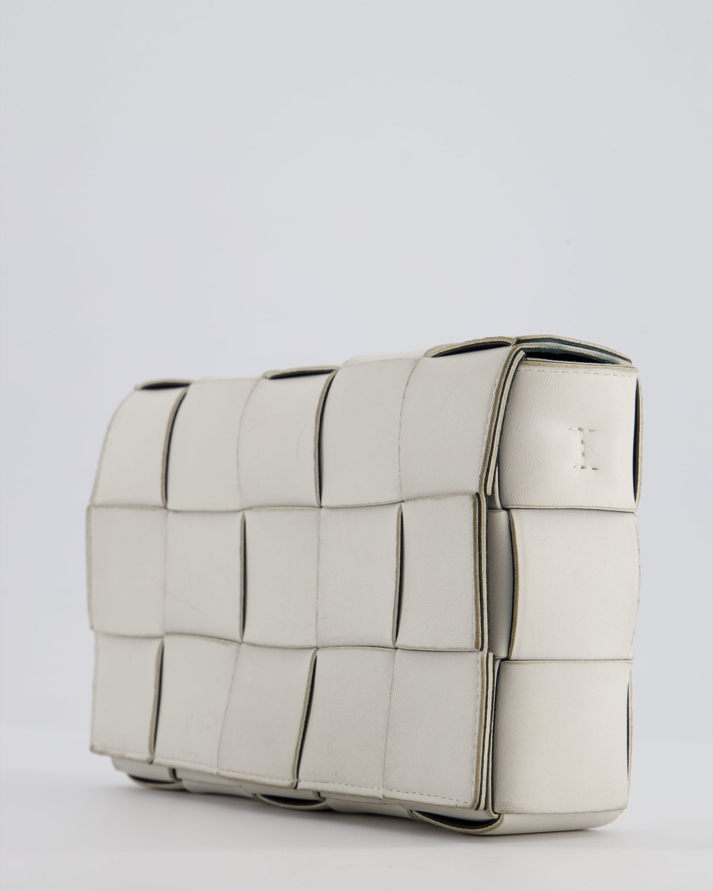 Bottega Veneta Off White Small Cassette Intrecciato Leather Bag RRP £1,970