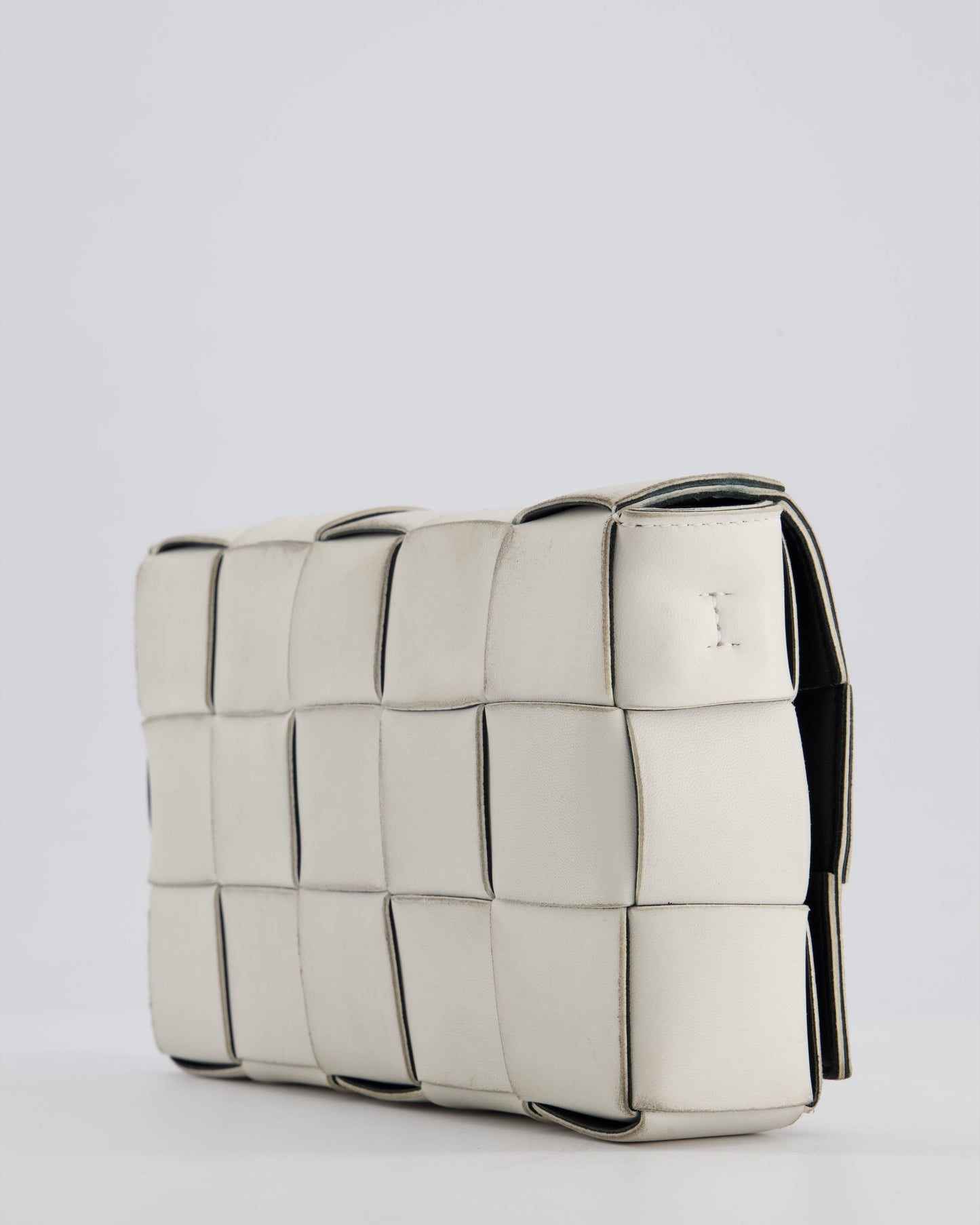 Bottega Veneta Off White Small Cassette Intrecciato Leather Bag RRP £1,970