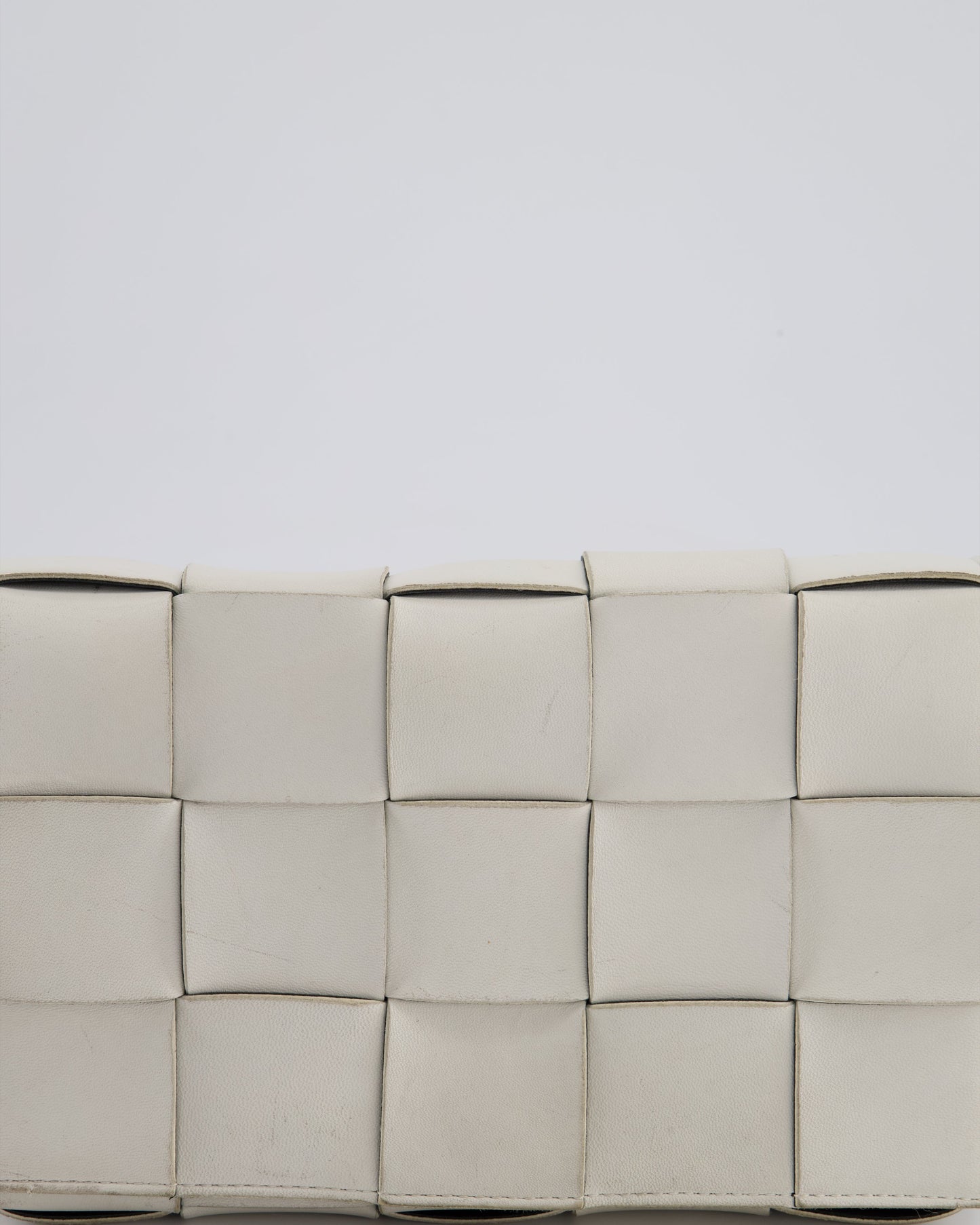 Bottega Veneta Off White Small Cassette Intrecciato Leather Bag RRP £1,970