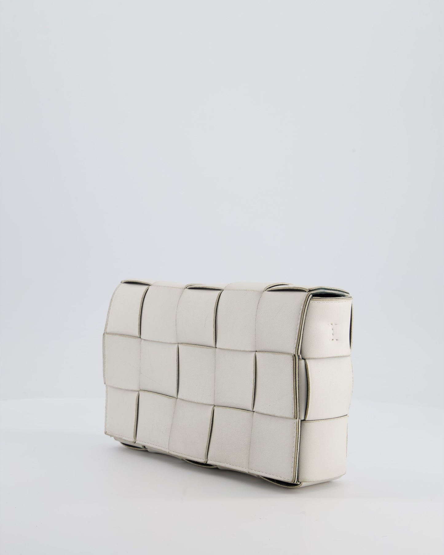 Bottega Veneta Off White Small Cassette Intrecciato Leather Bag RRP £1,970