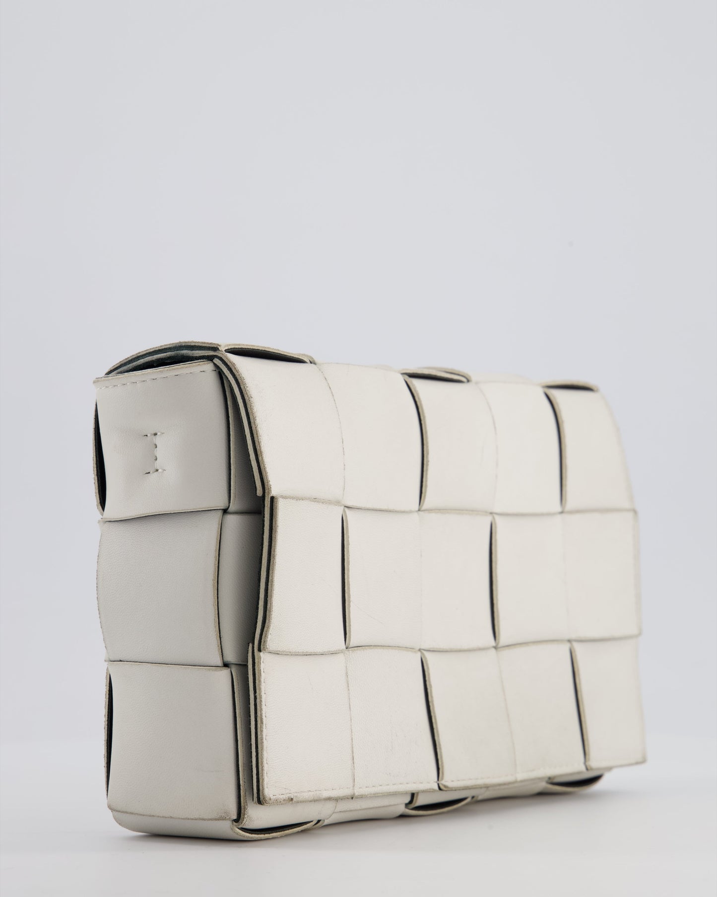 Bottega Veneta Off White Small Cassette Intrecciato Leather Bag RRP £1,970