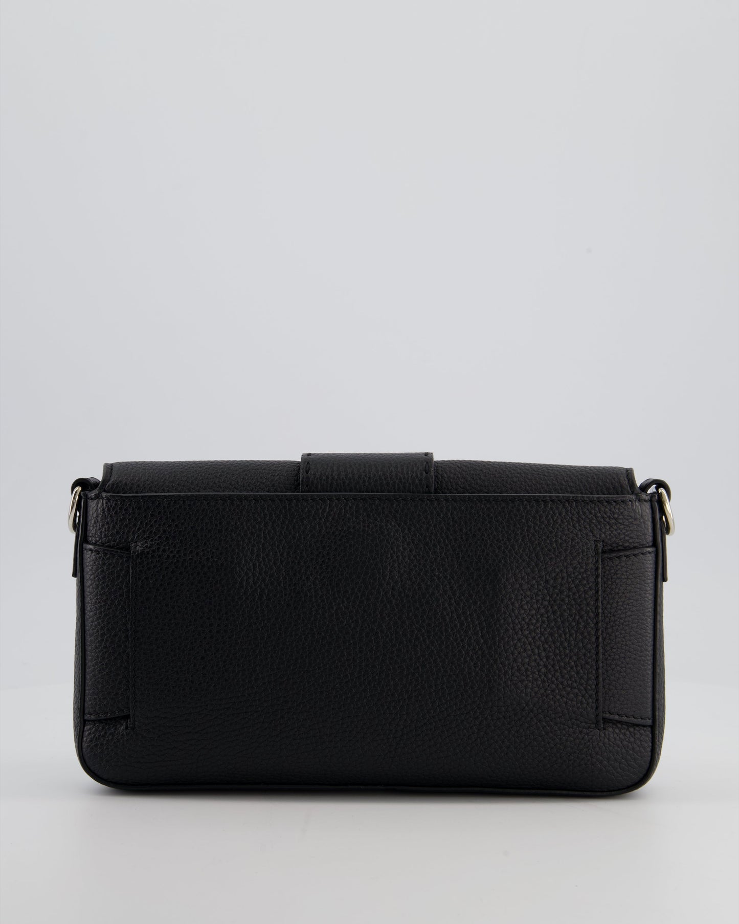*MENSWEAR* Fendi Black Selleria Baguette Bag In Grained Leather with Silver Hardware