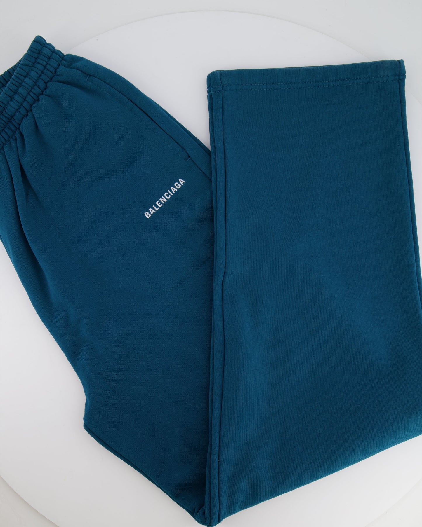 Balenciaga Unisex Petrol Blue Tracksuit Set with White Embroidered Logo Detail Size XS/S (UK6/8) RRP £1,250