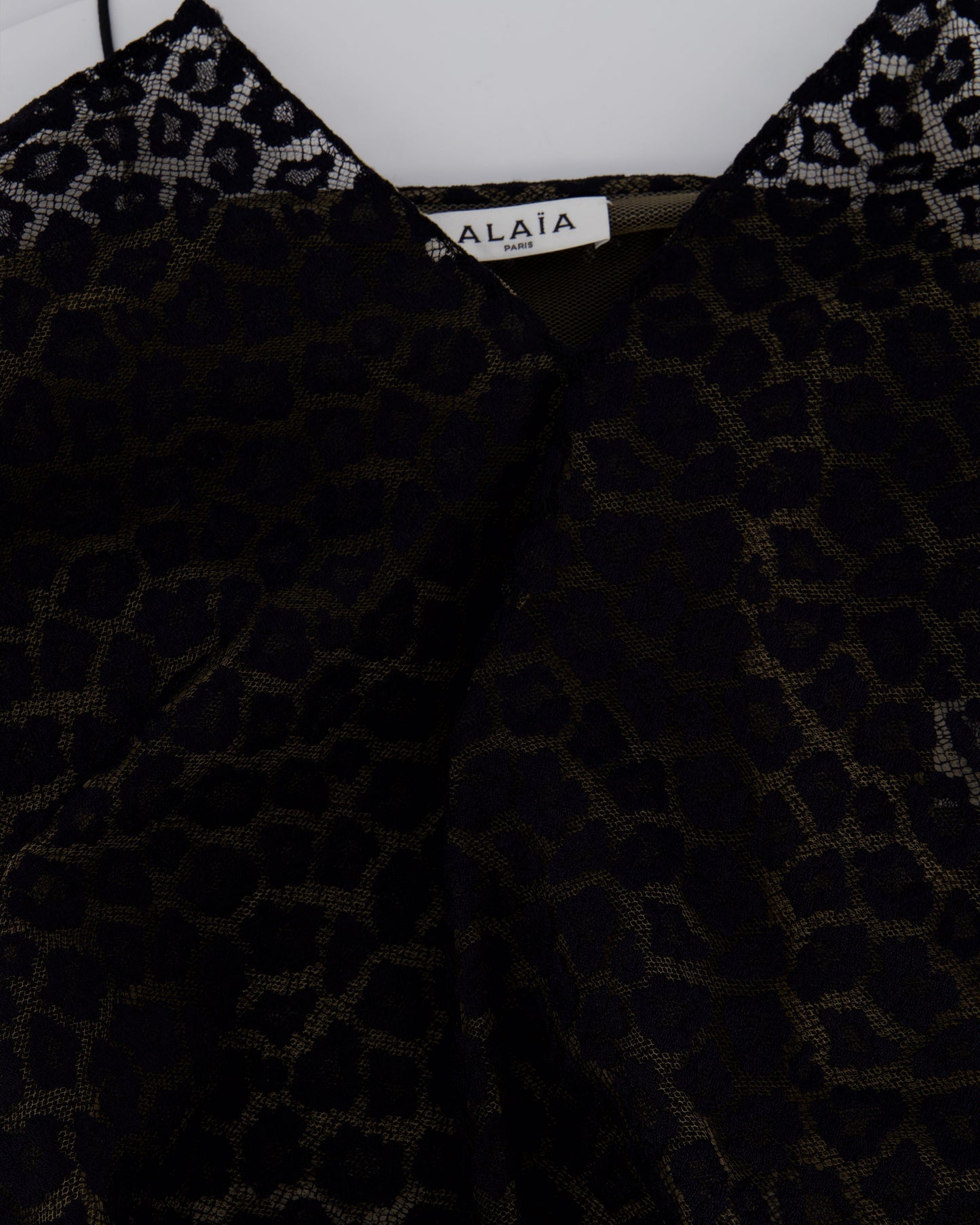 Ala•a Black Leopard Printed Textured Long-Sleeve Midi Dress Size FR 36 (UK 8)