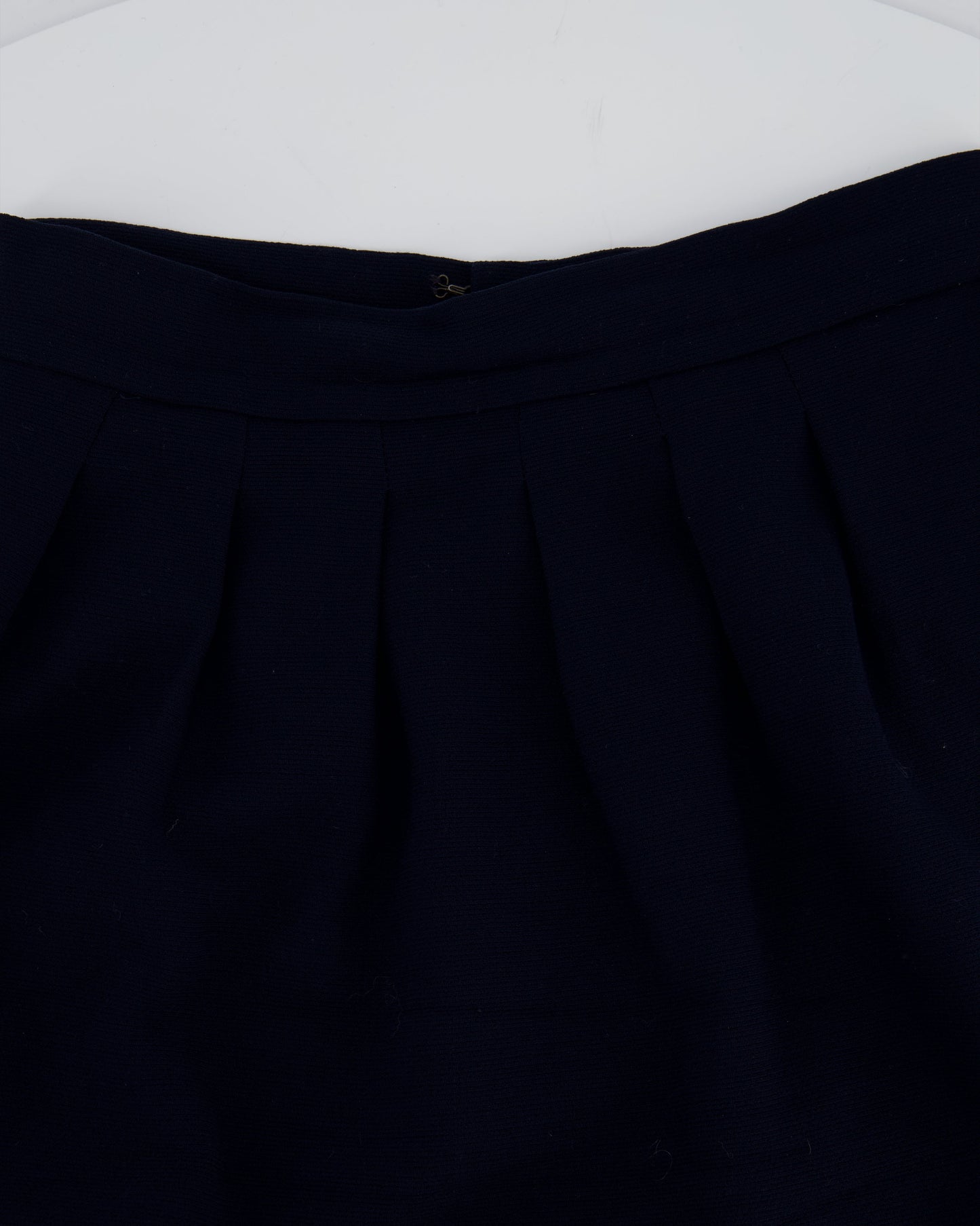 Chanel   Navy Double Breasted Wool Blazer Jacket and Skirt Set with Gold CC Logo Button Detail FR 38 (UK 10)
