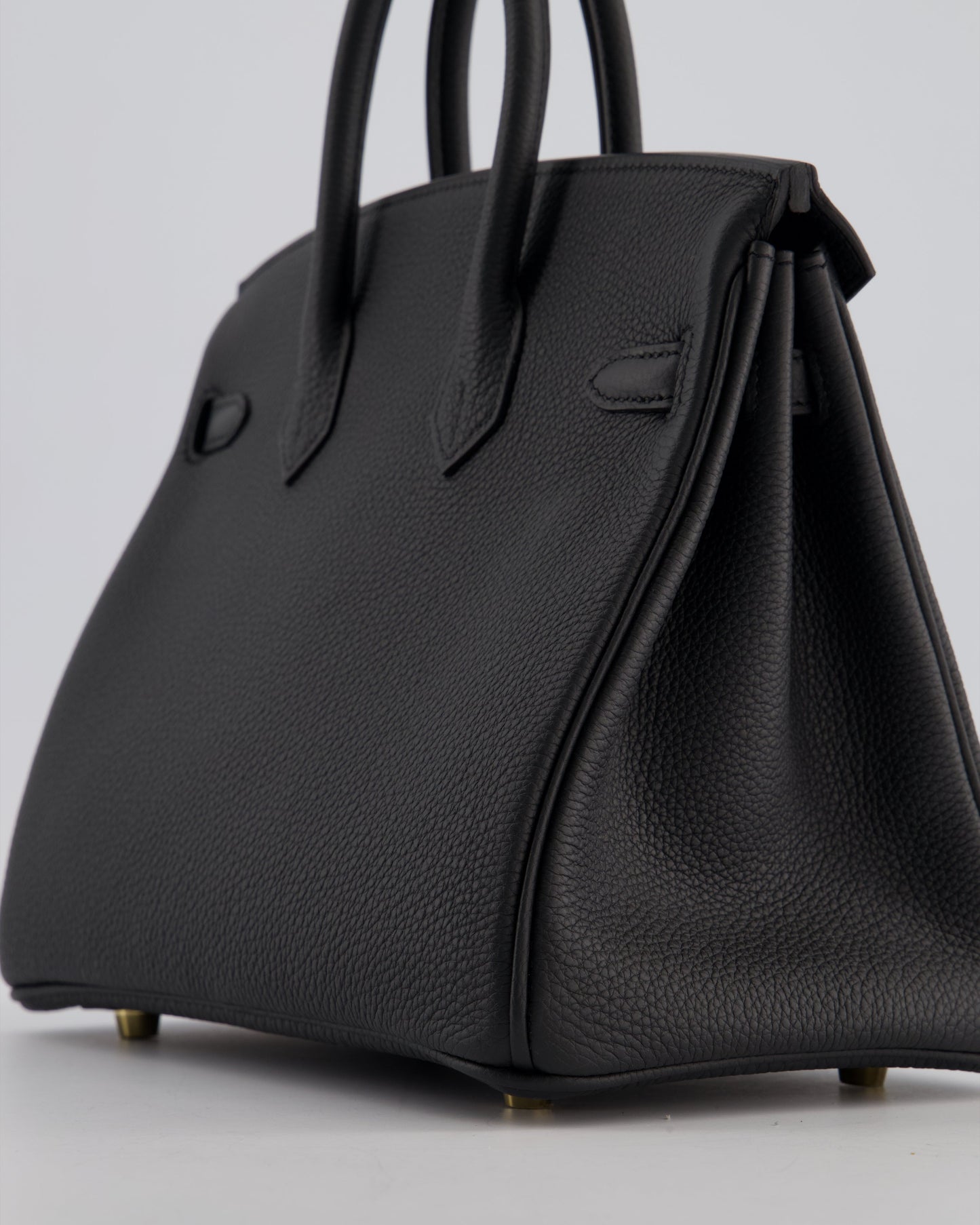 *HOT* Hermès Birkin 25 Retourne Bag in Plomb Togo Leather with Gold Hardware