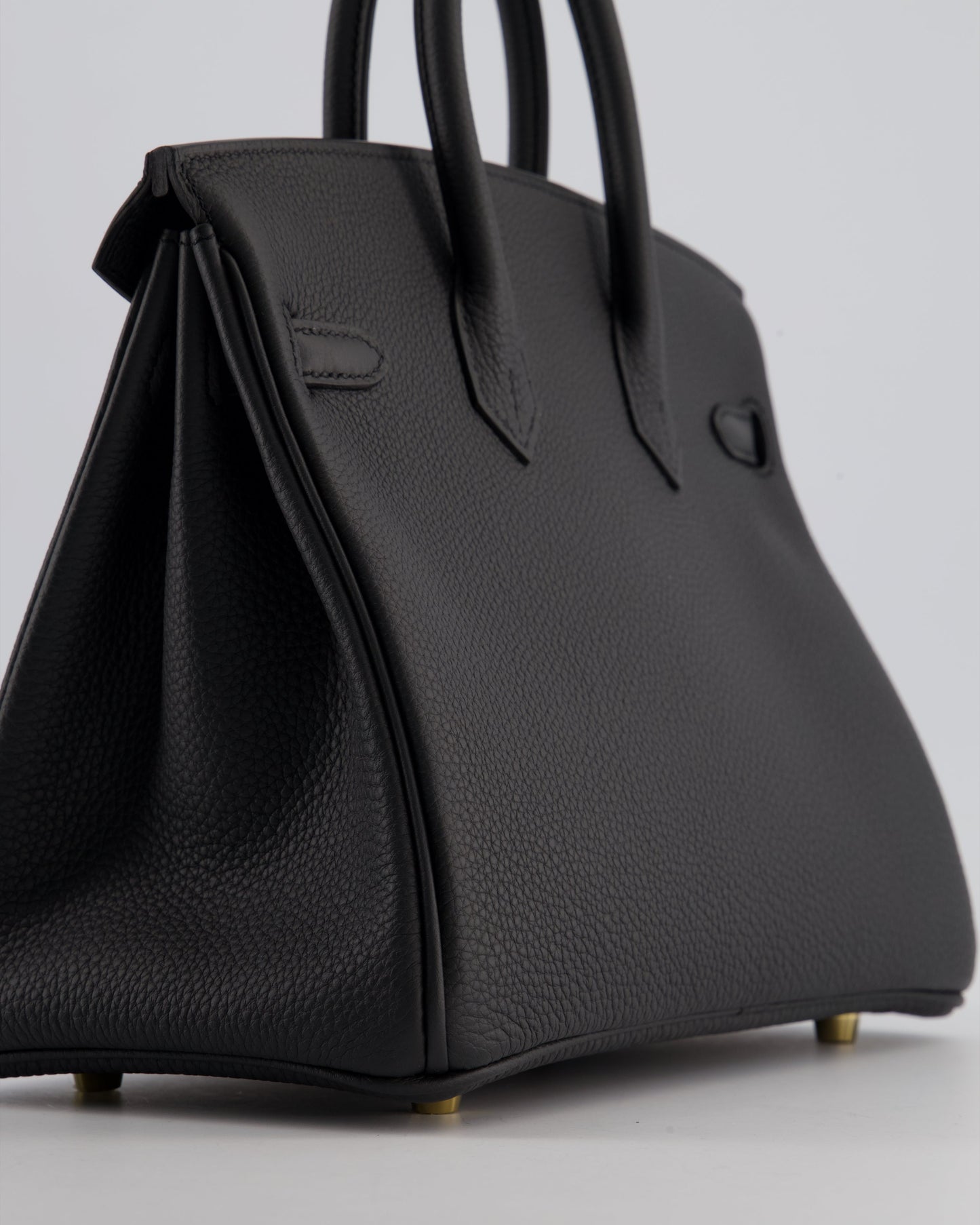 *HOT* Hermès Birkin 25 Retourne Bag in Plomb Togo Leather with Gold Hardware