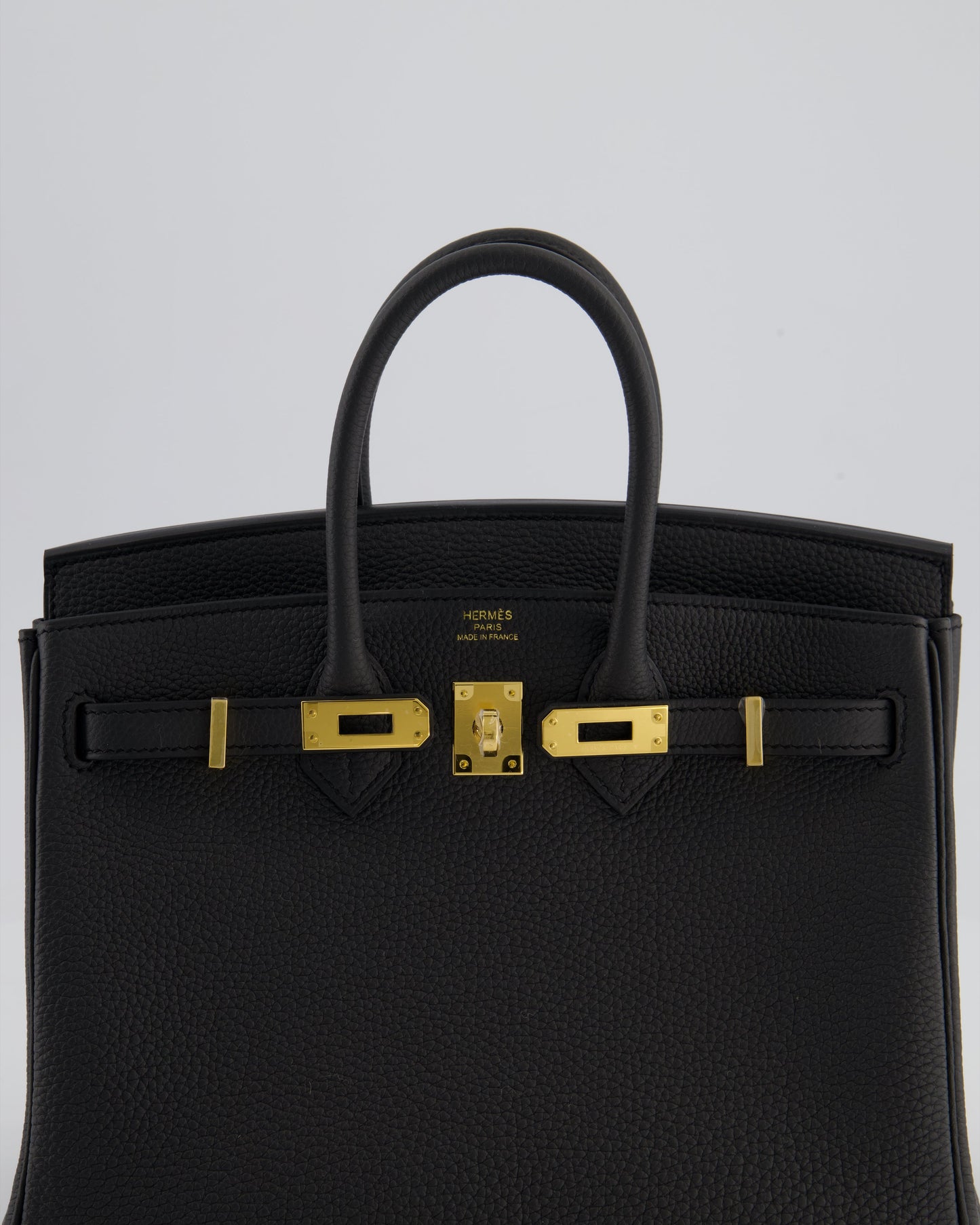 *HOT* Hermès Birkin 25 Retourne Bag in Plomb Togo Leather with Gold Hardware