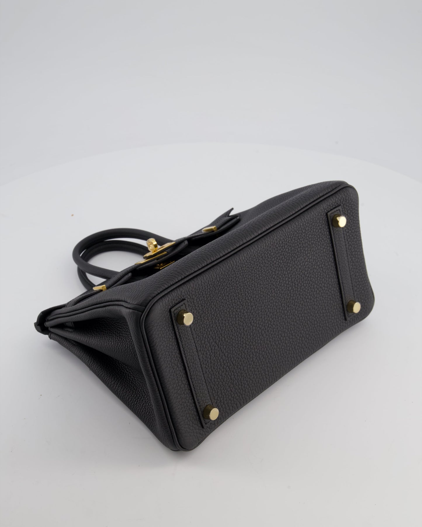 *HOT* Hermès Birkin 25 Retourne Bag in Plomb Togo Leather with Gold Hardware