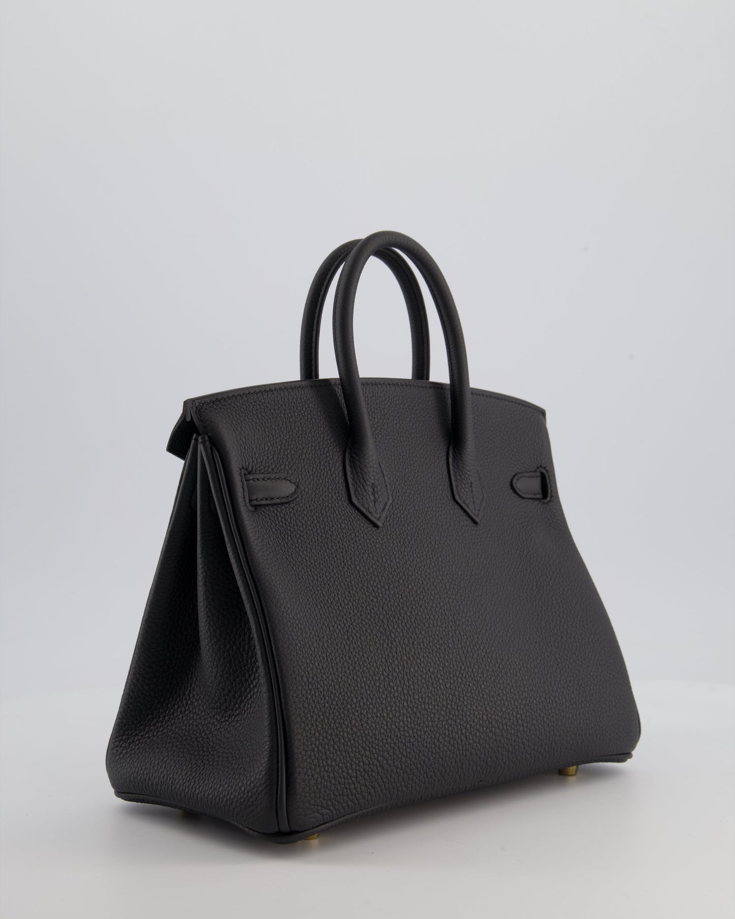 *HOT* Hermès Birkin 25 Retourne Bag in Plomb Togo Leather with Gold Hardware
