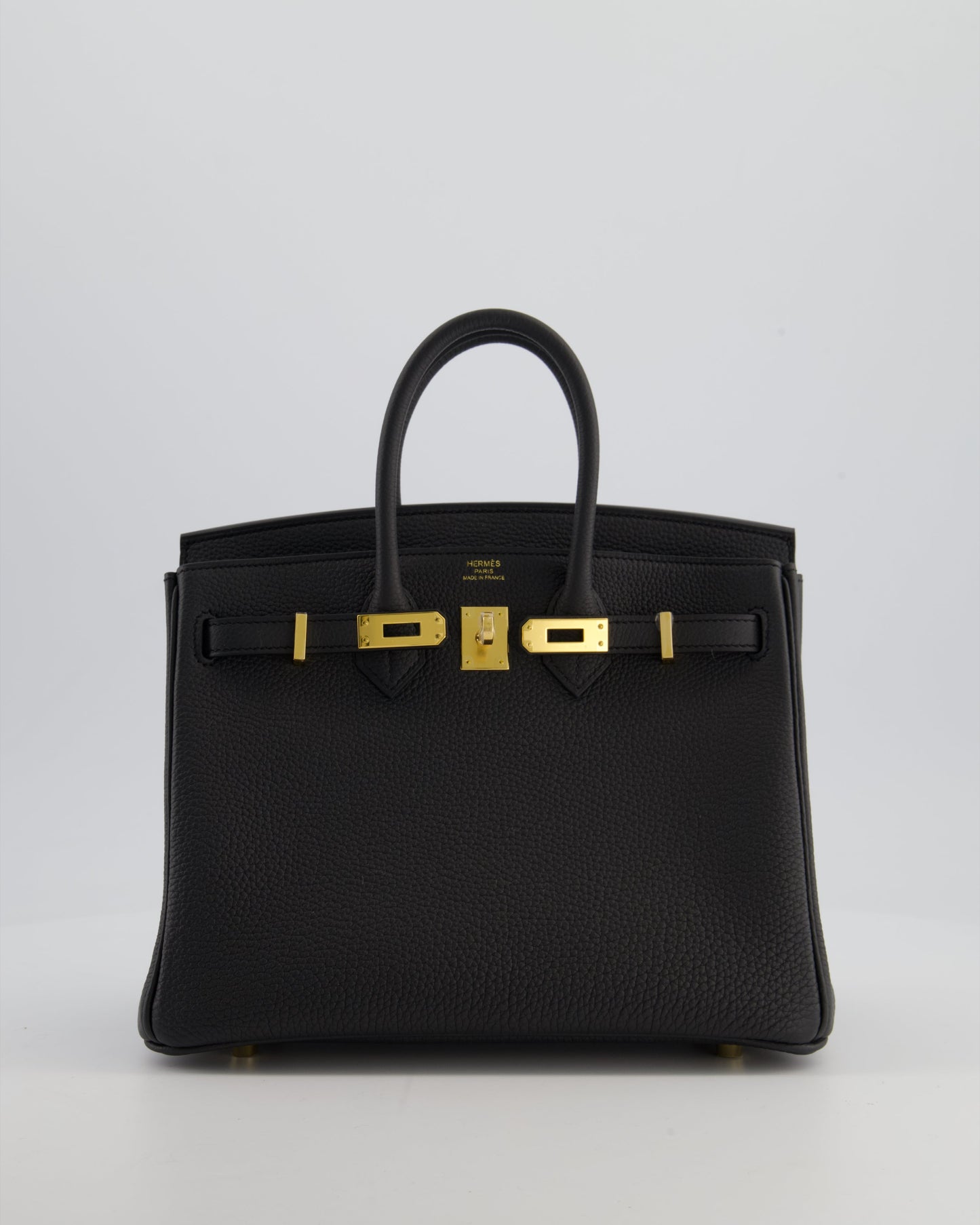 *HOT* Hermès Birkin 25 Retourne Bag in Plomb Togo Leather with Gold Hardware