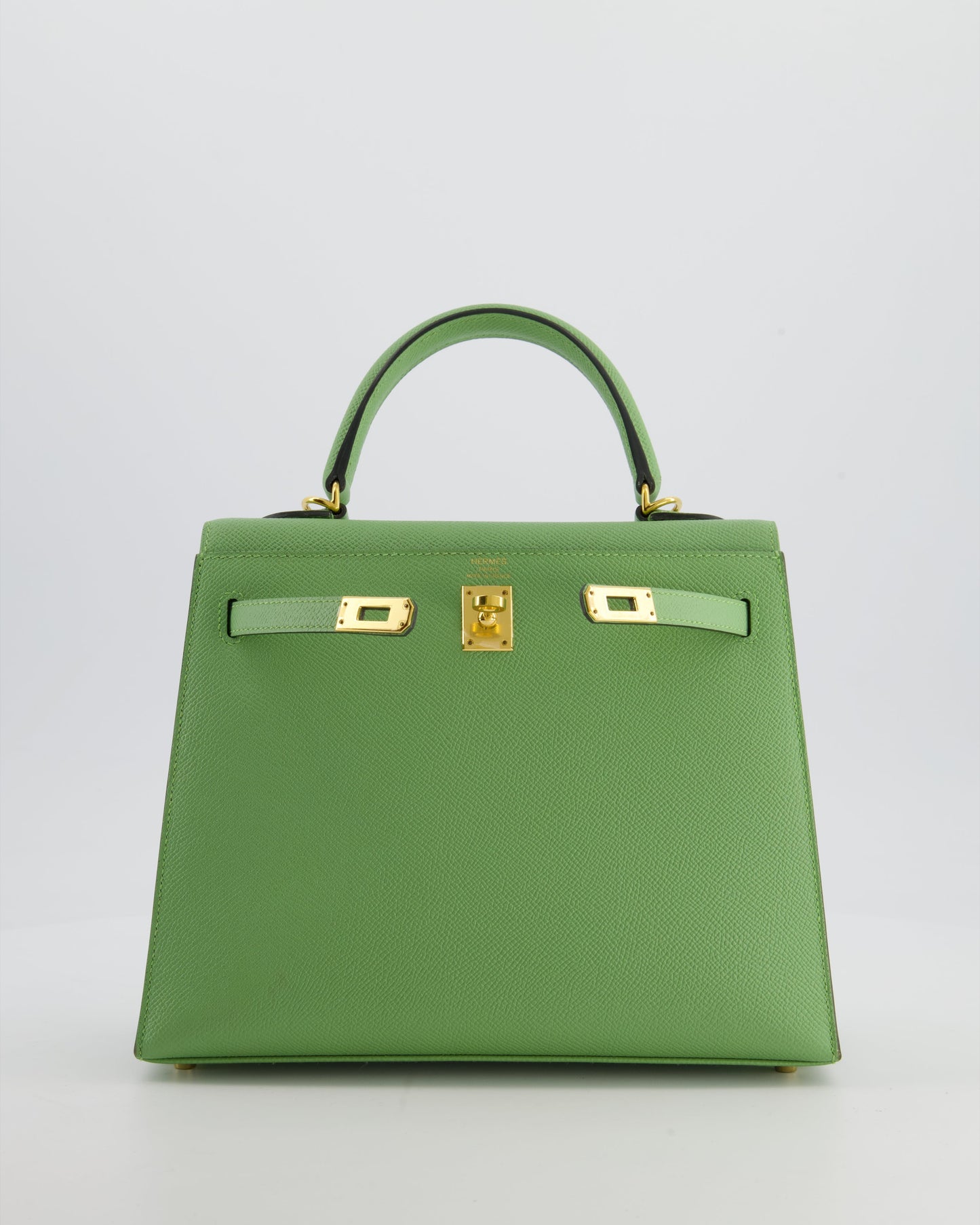 *HOT COLOUR* Herm�s Kelly 25 Sellier Bag in Vert Criquet Epsom Leather with Gold Hardware