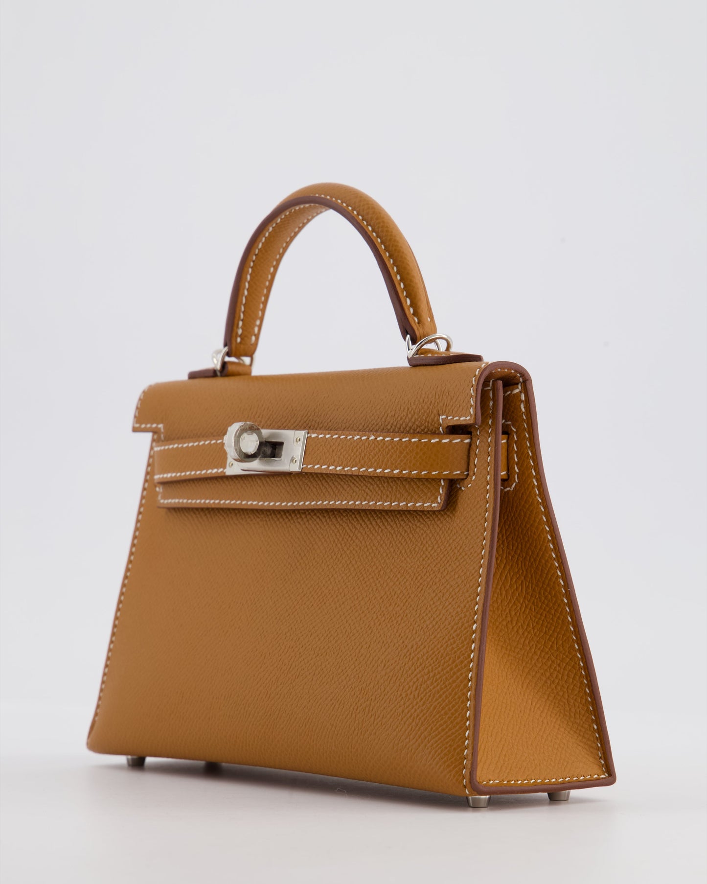 Herm�s Mini Kelly II 20 Bag in Gold Epsom Leather with Palladium Hardware