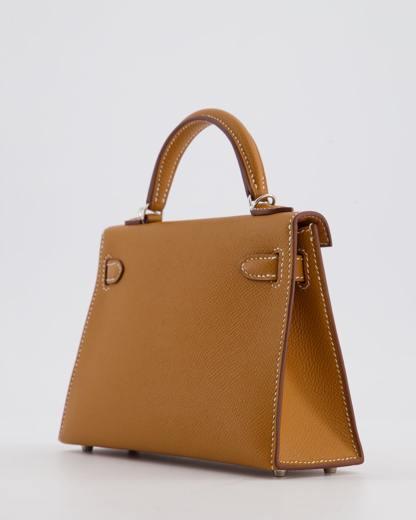Herm�s Mini Kelly II 20 Bag in Gold Epsom Leather with Palladium Hardware