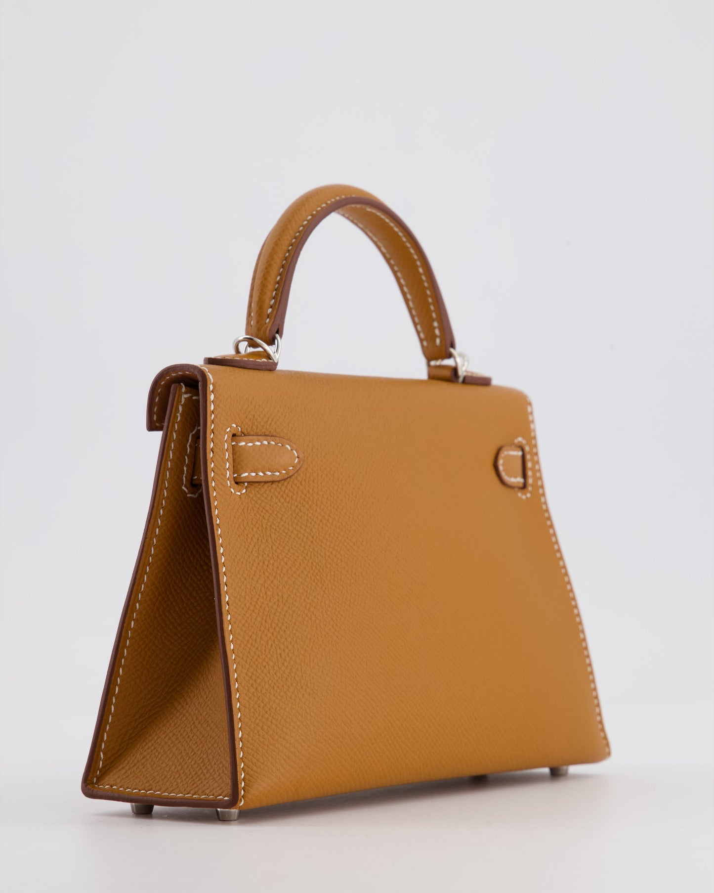 Herm�s Mini Kelly II 20 Bag in Gold Epsom Leather with Palladium Hardware