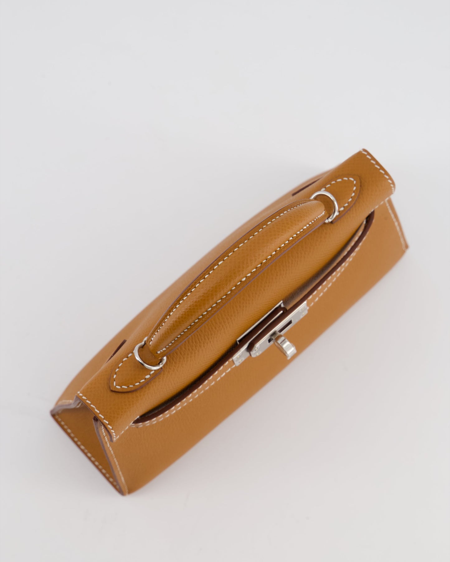 Herm�s Mini Kelly II 20 Bag in Gold Epsom Leather with Palladium Hardware