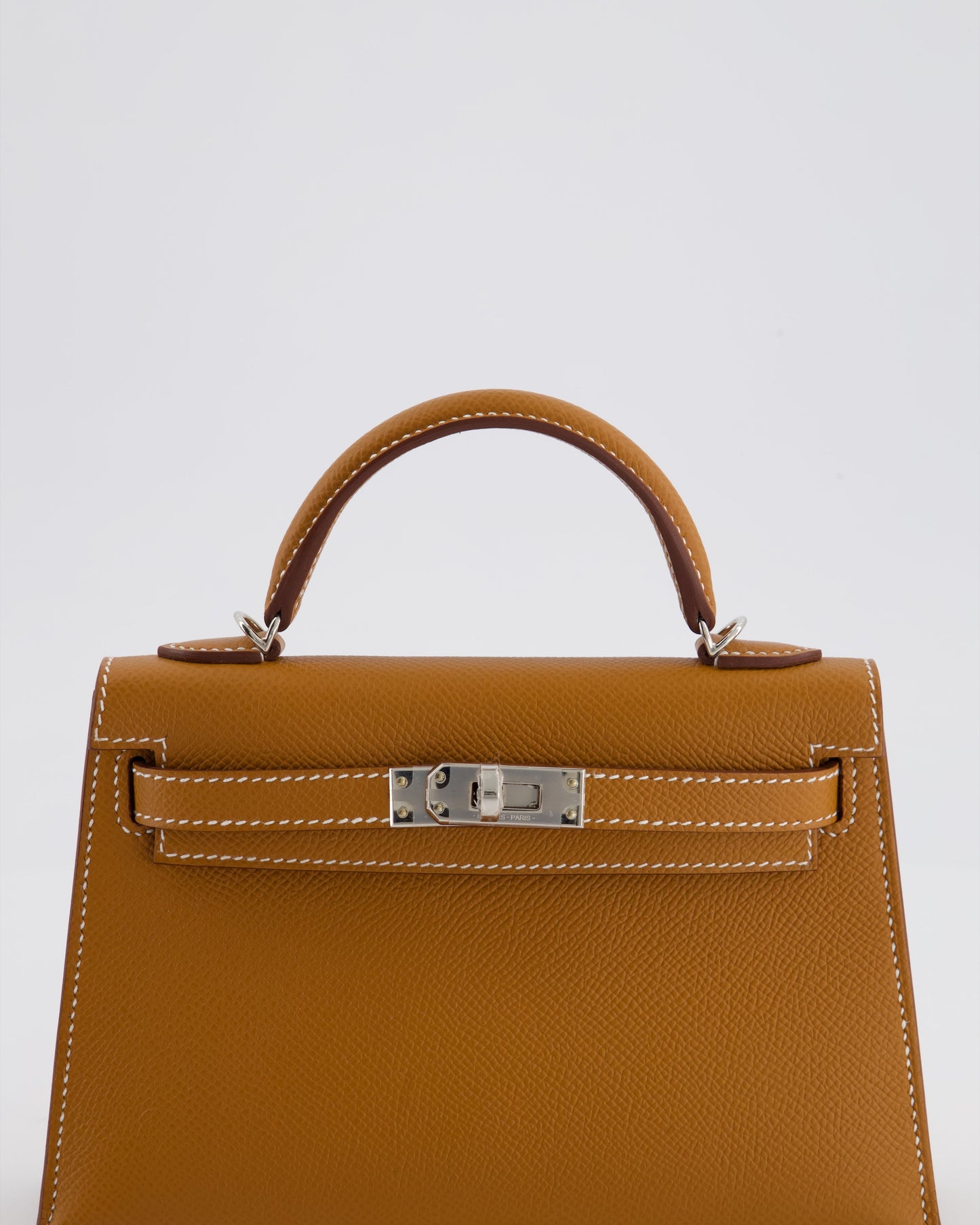Herm�s Mini Kelly II 20 Bag in Gold Epsom Leather with Palladium Hardware