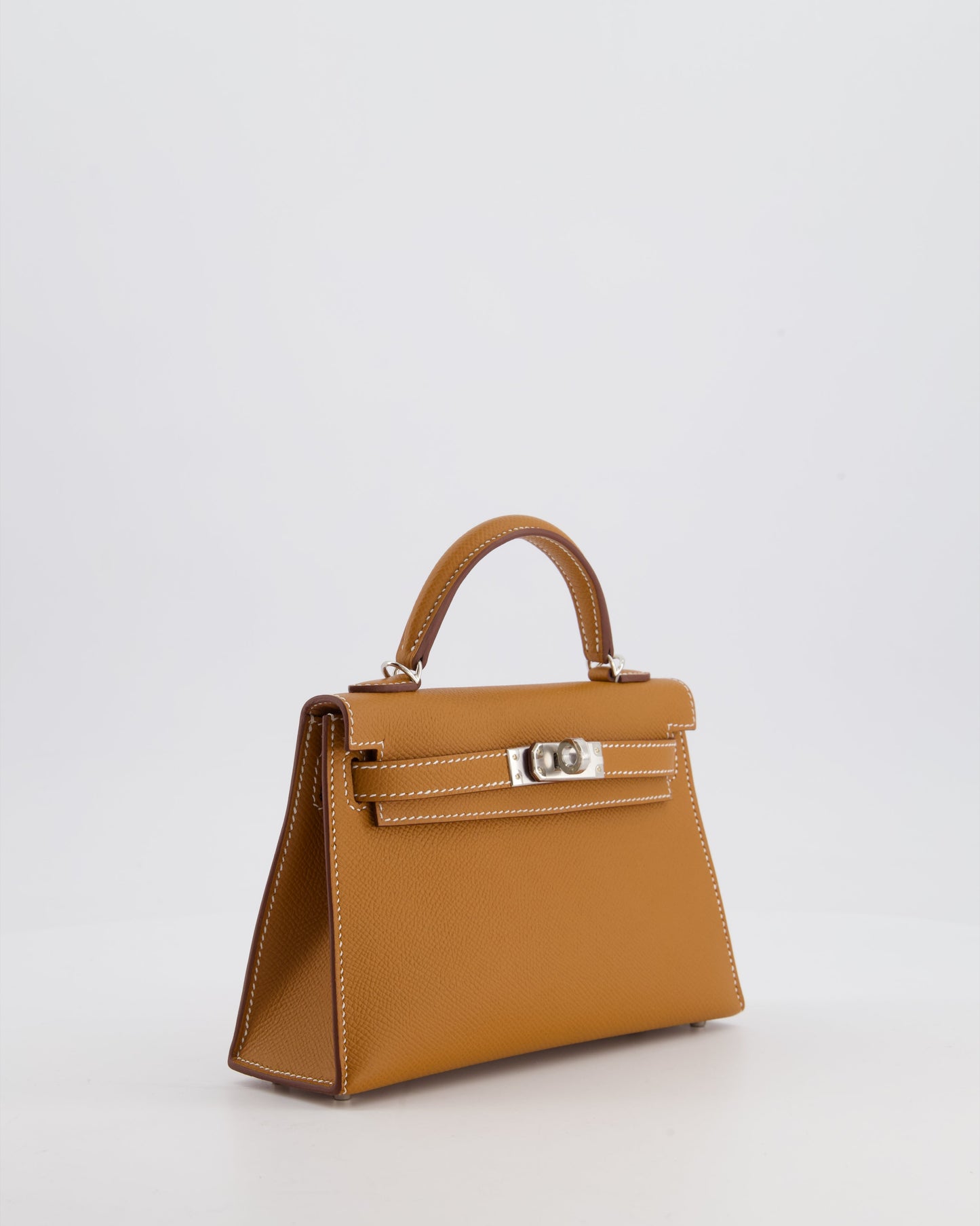 Herm�s Mini Kelly II 20 Bag in Gold Epsom Leather with Palladium Hardware