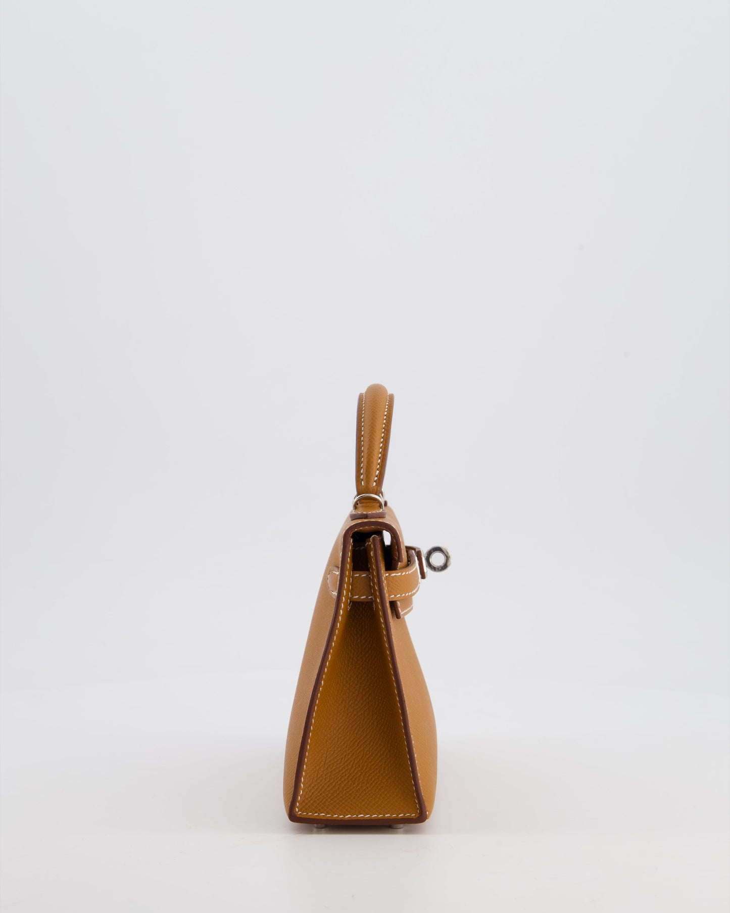 Herm�s Mini Kelly II 20 Bag in Gold Epsom Leather with Palladium Hardware