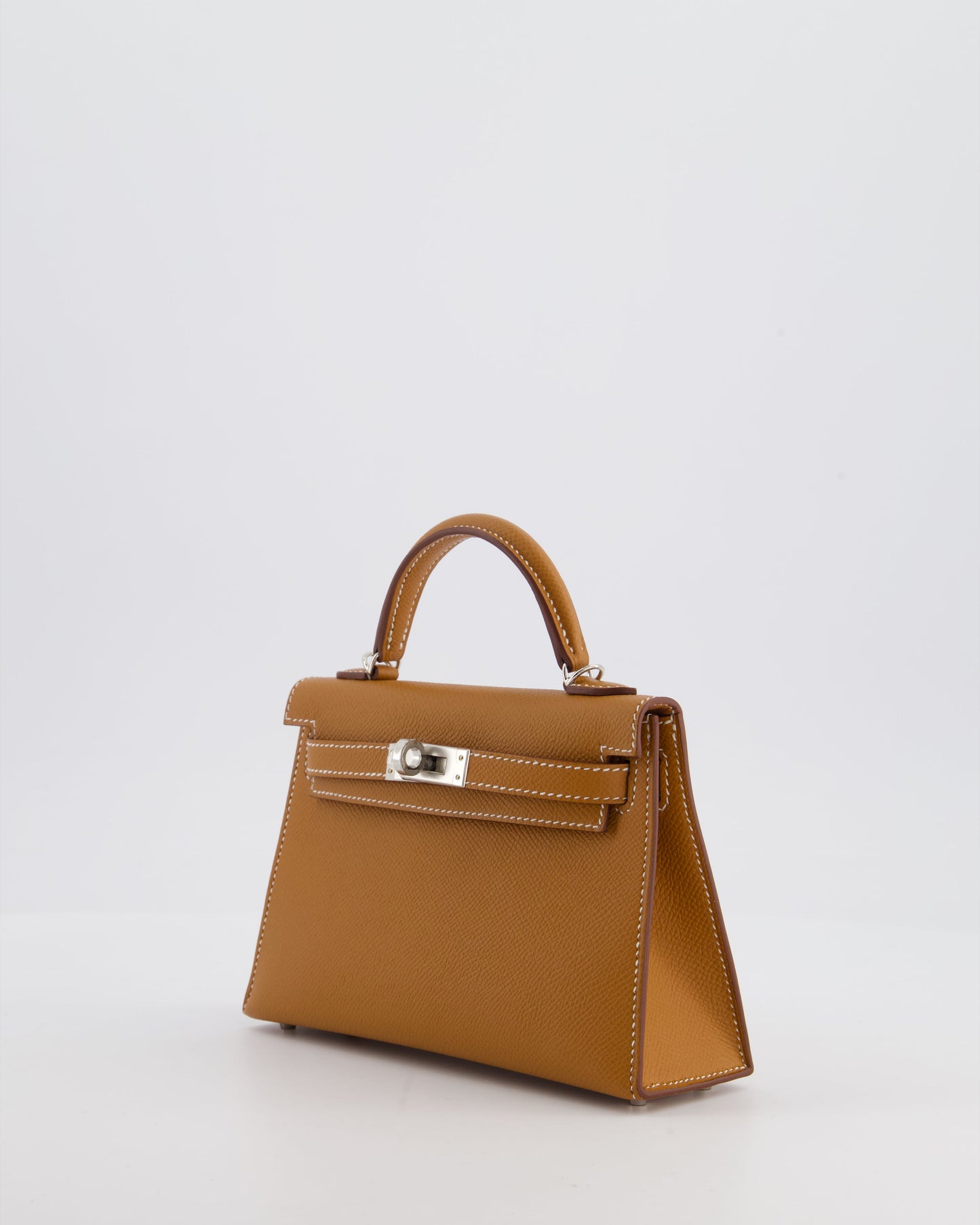 Herm�s Mini Kelly II 20 Bag in Gold Epsom Leather with Palladium Hardware