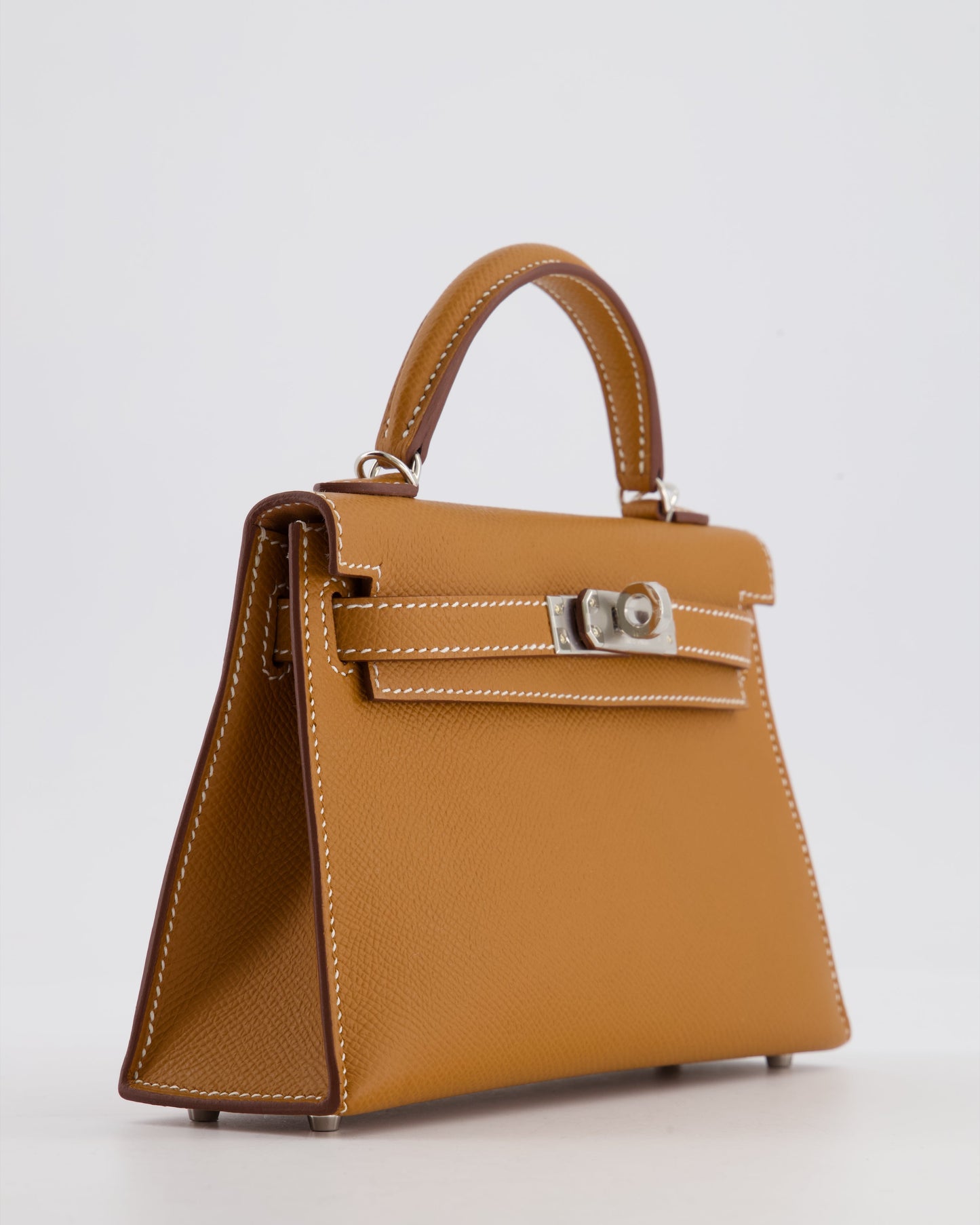 Herm�s Mini Kelly II 20 Bag in Gold Epsom Leather with Palladium Hardware
