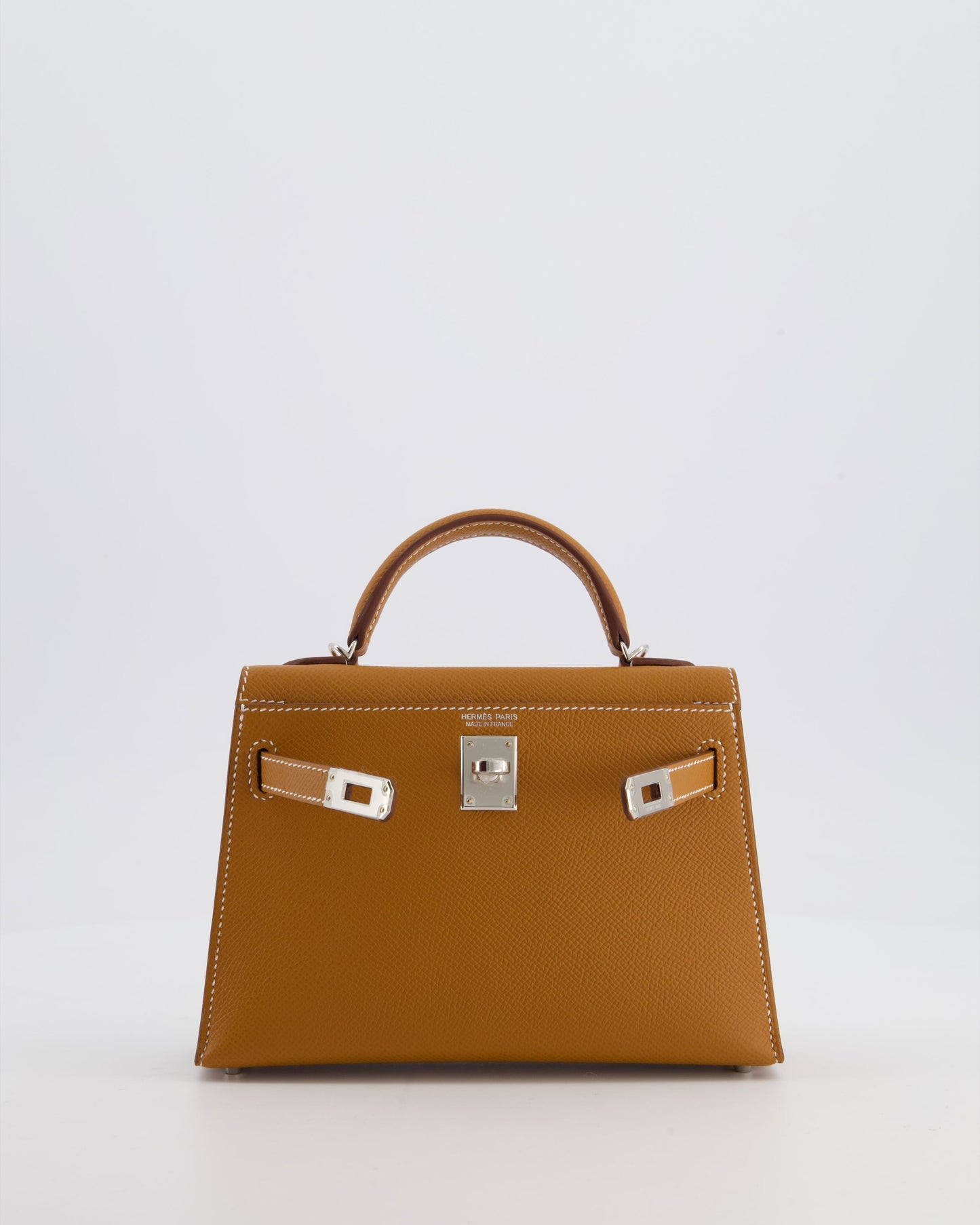 Herm�s Mini Kelly II 20 Bag in Gold Epsom Leather with Palladium Hardware
